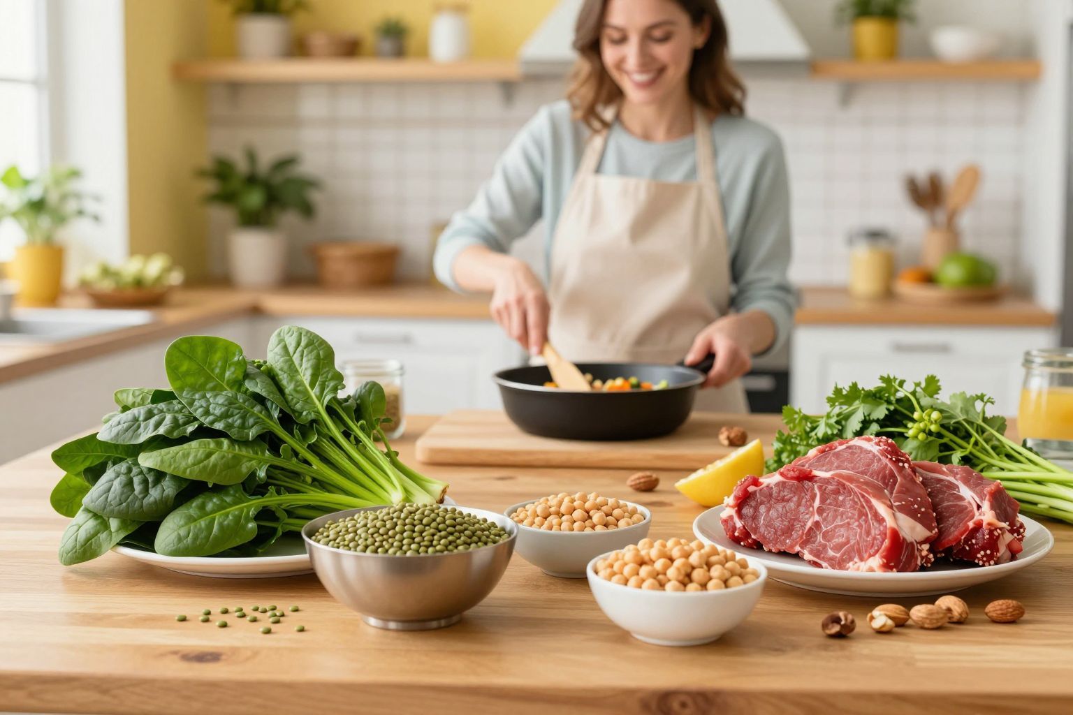 A spenót és a vörös húsok kiváló vasforrások.