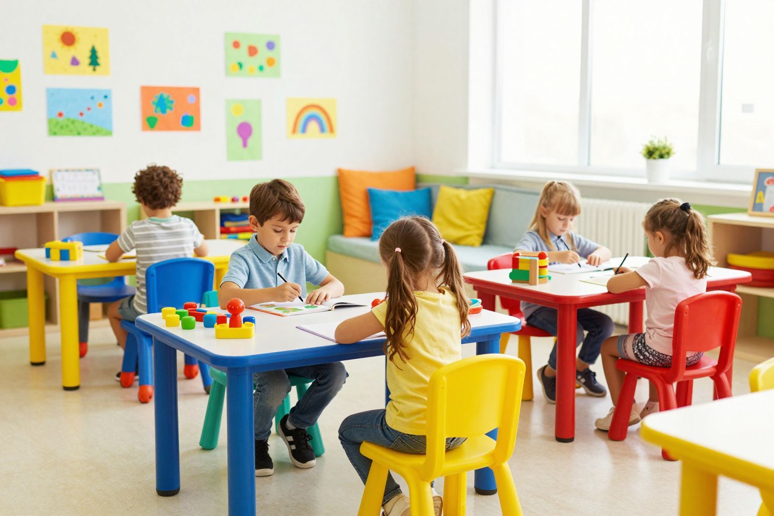 Az iskolai készségek alapjait az óvodában sajátítja el.