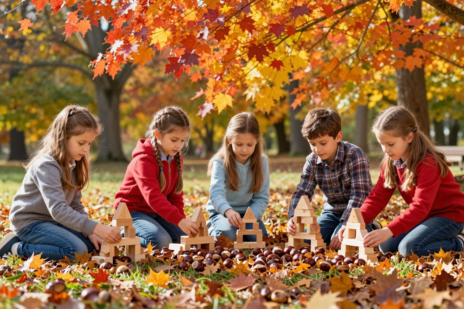 A gesztenye és makk remek anyagok kreatív építkezéshez!
