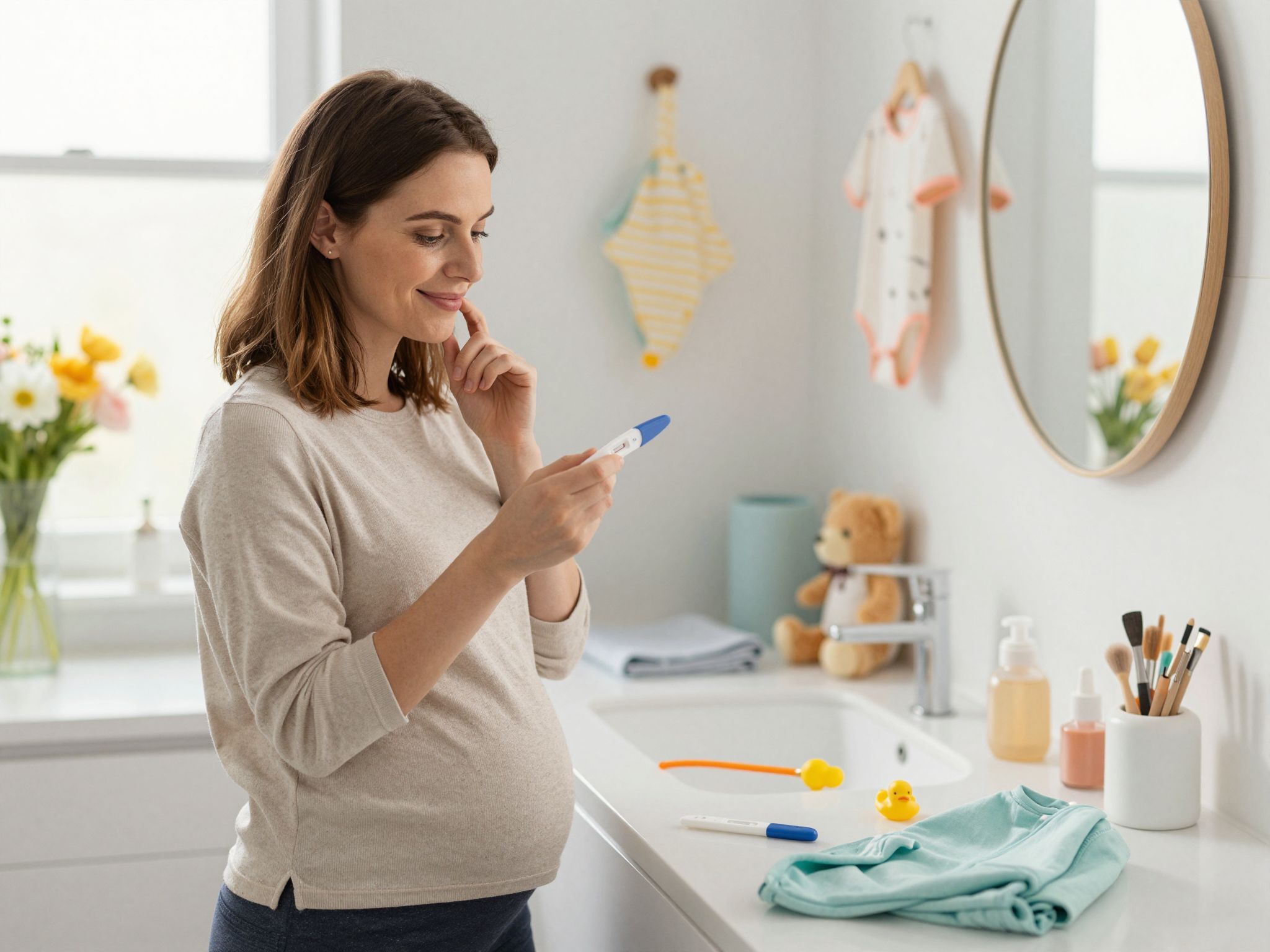 Otthoni tesztcsík segíthet a magzatvíz állapotának ellenőrzésében.