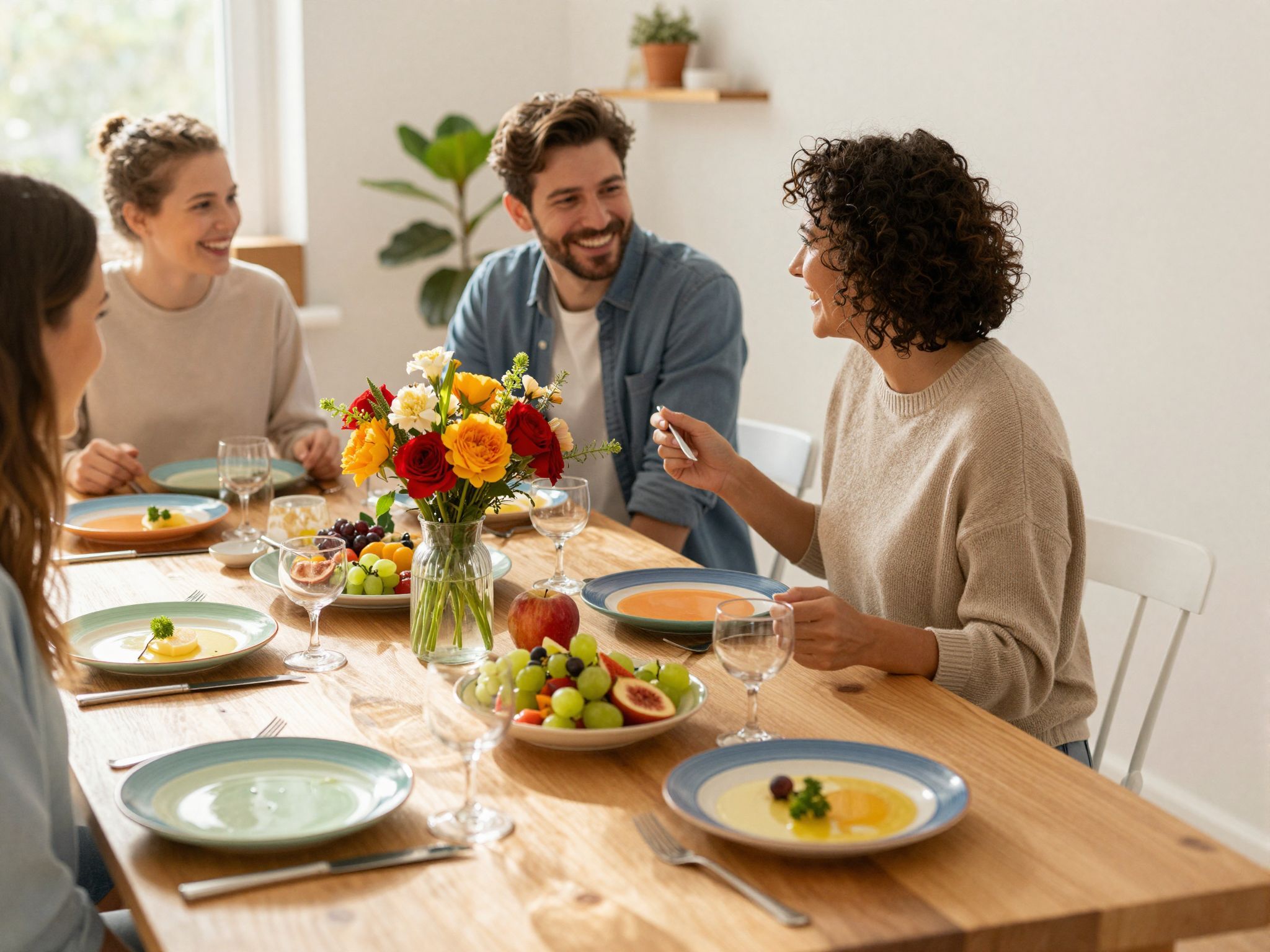 A kommunikáció csökkenti a konfliktusokat az étkezőasztalnál.