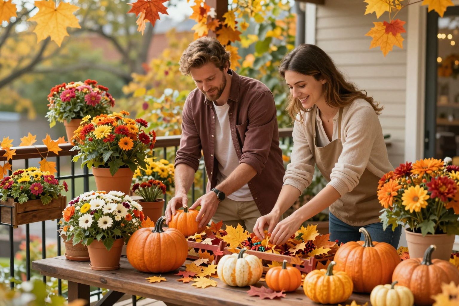 A közösségi tér dekorációja erősíti a szomszédi kapcsolatokat.