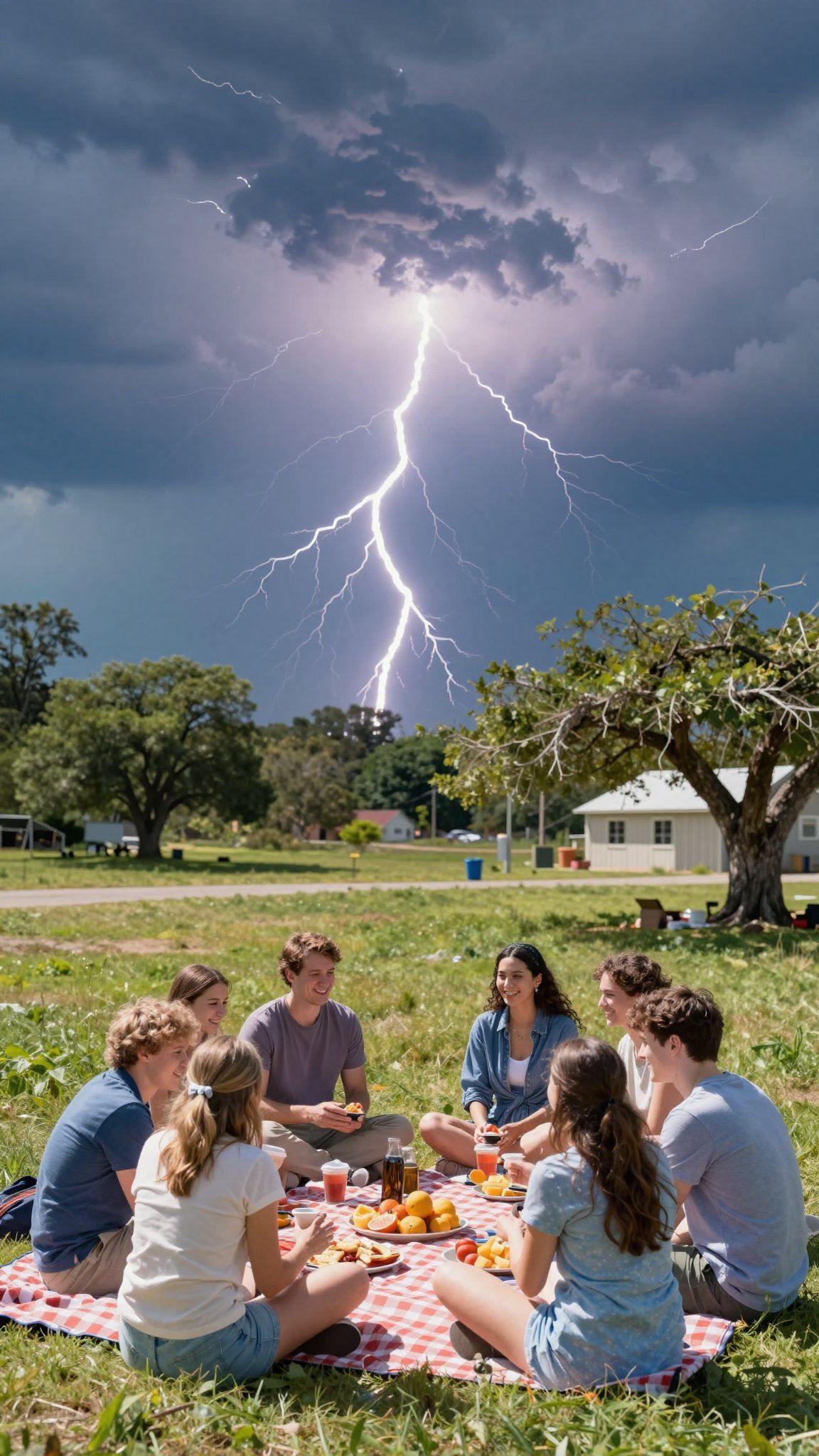 A lépésfeszültség veszélyes lehet viharos időben a szabadban.