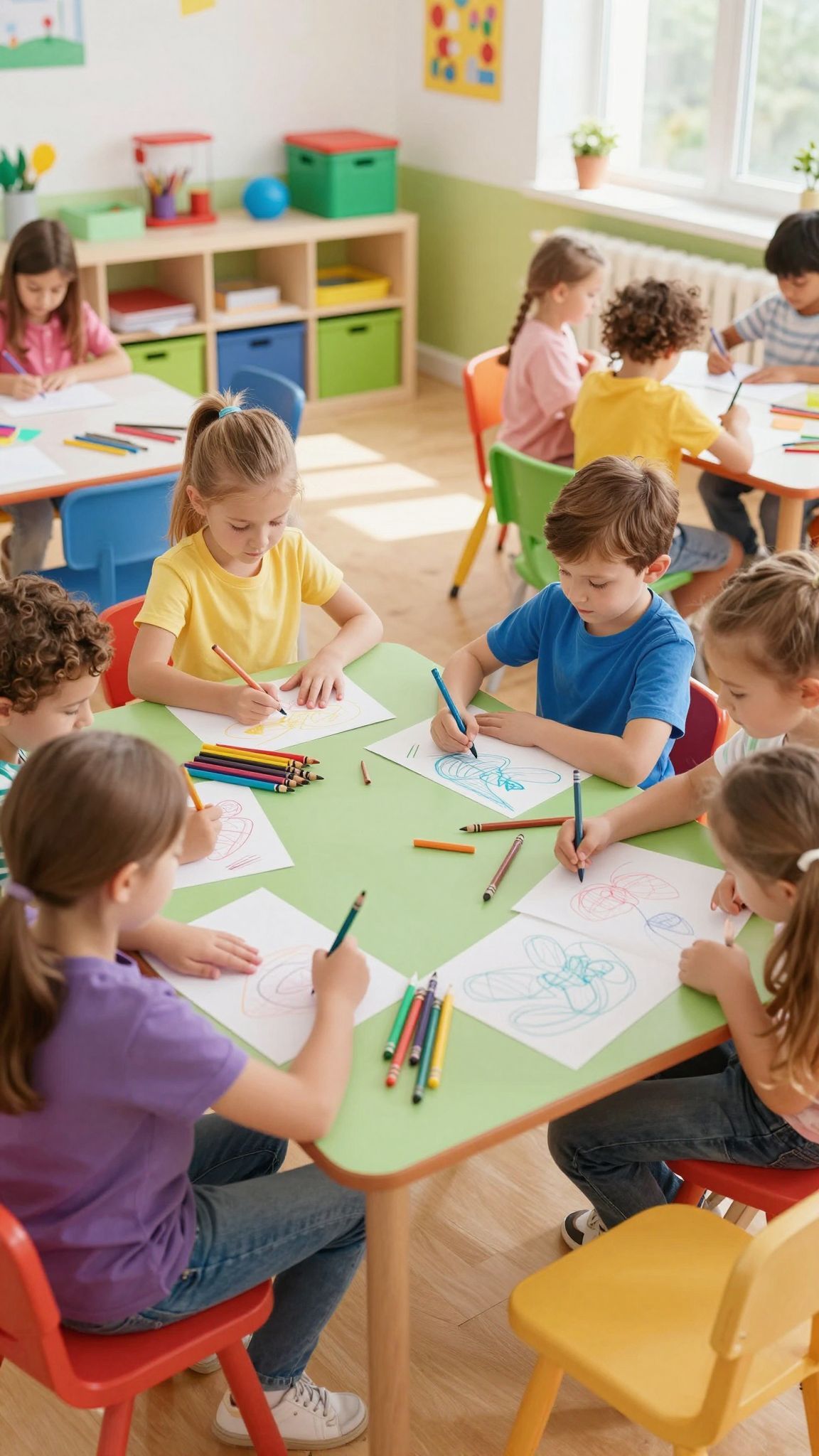 A 5-7 évesek már komplex sémákat használnak rajzaikban.