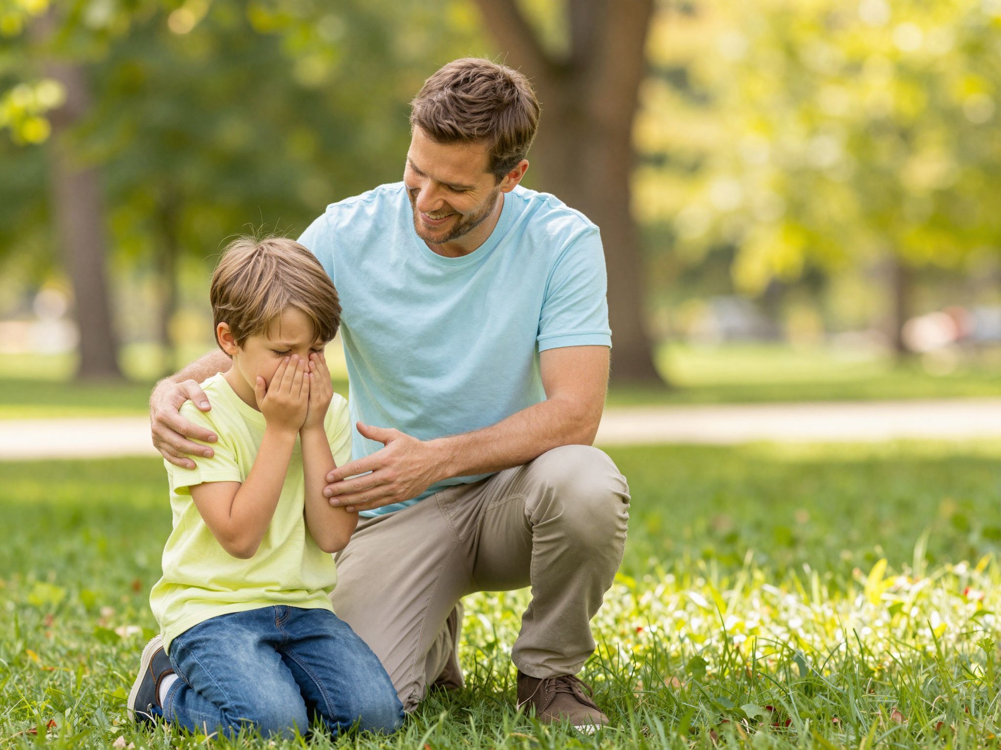 A testbeszéd erősíti a gyerekek biztonságérzetét ijesztő helyzetekben.