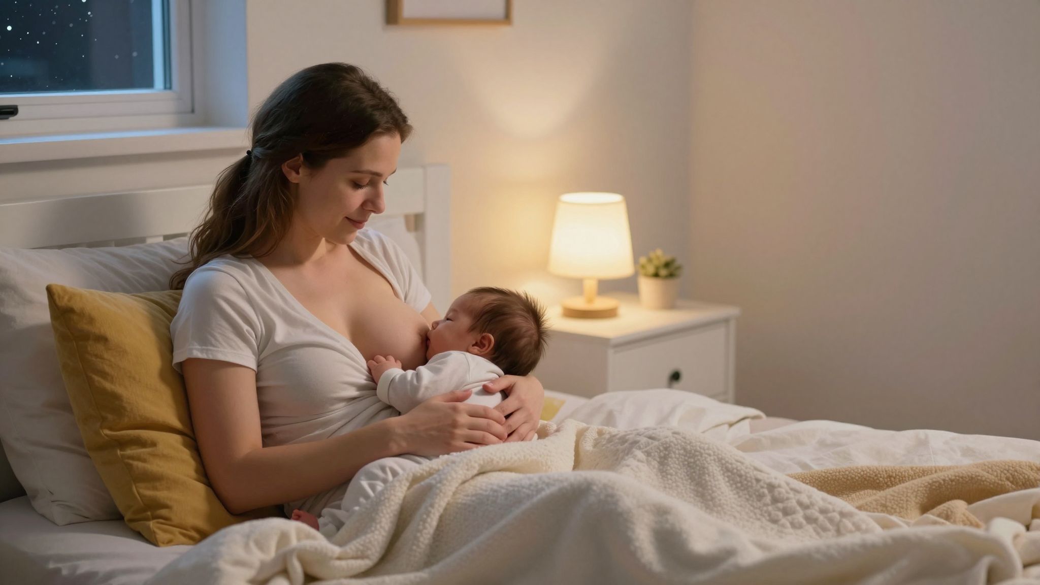 Kényelmes pozíciók és megfelelő párnázás segít az éjszakai szoptatásban.