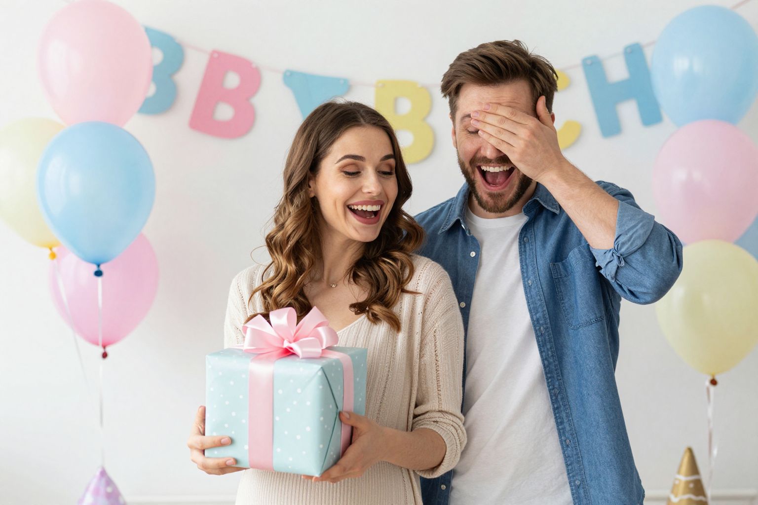 A szülők kreatívan jelzik a baba nemét, például tortával.