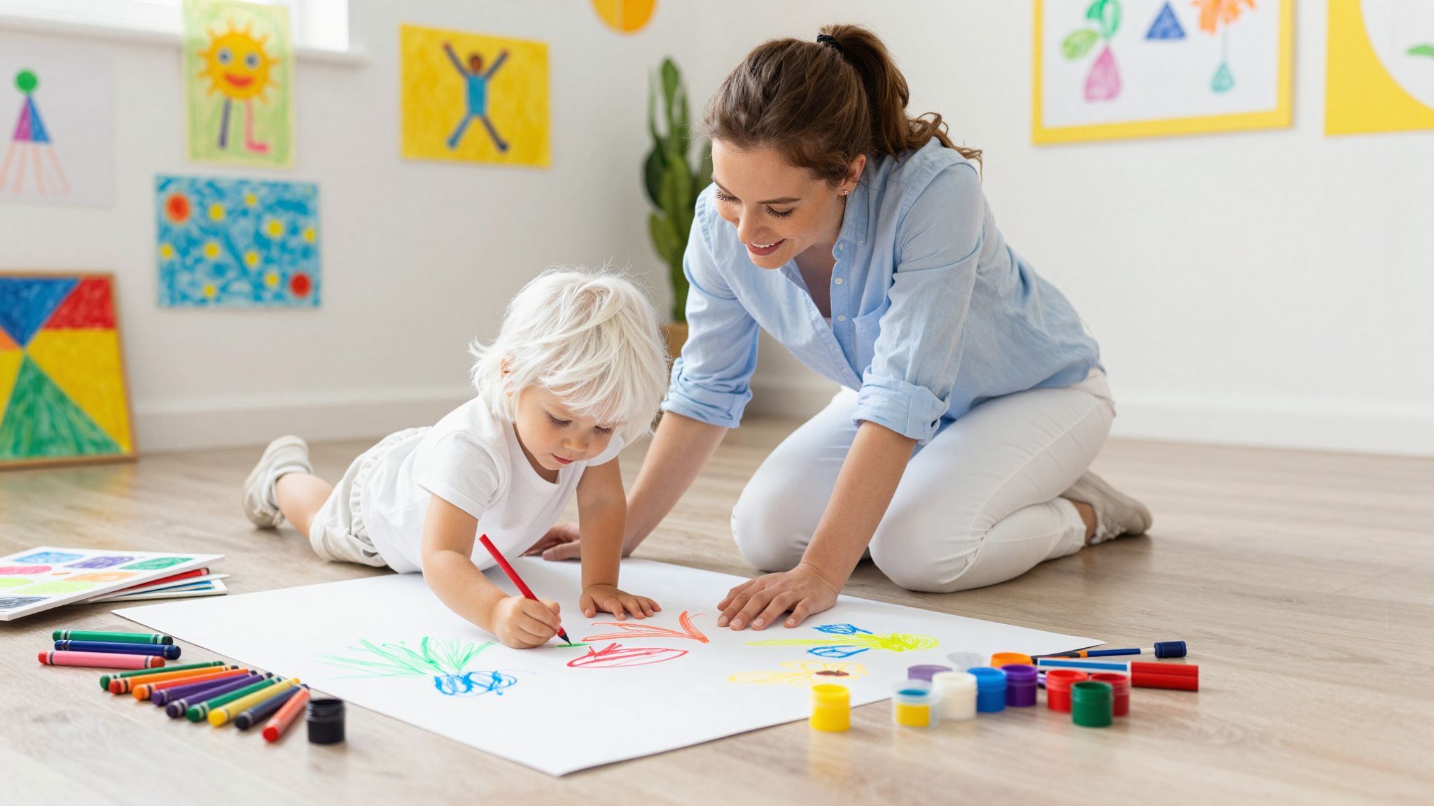 A színek használata erősíti a kreatív kifejezést.