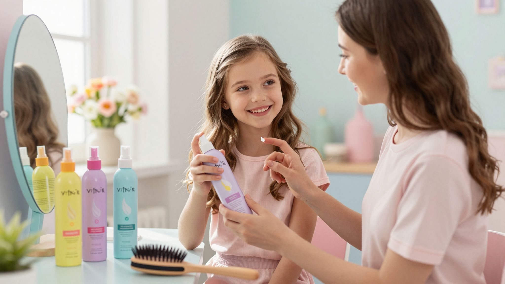 A kislányok hajtípusa meghatározza a fésüléskönnyítőt.
