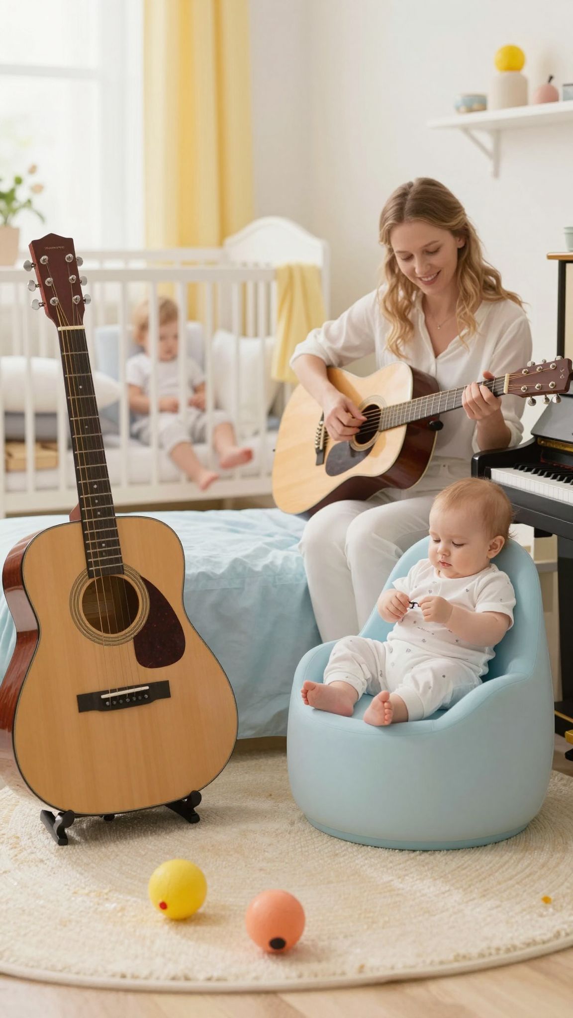 A hangszerek varázslatosan segítik a baba ellazulását.
