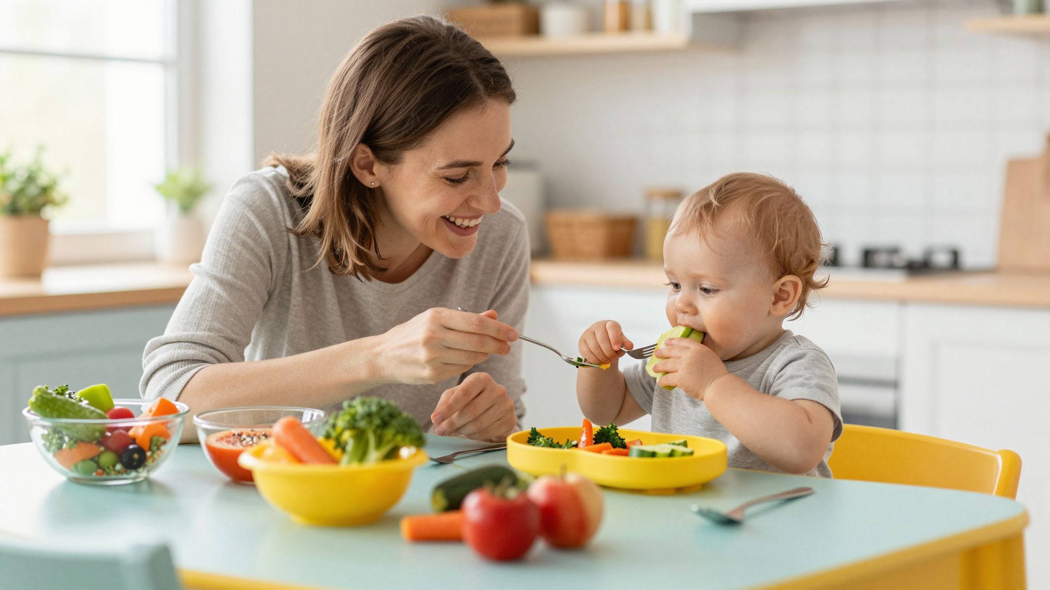 A BLW elősegíti a baba önálló étkezési készségeit.