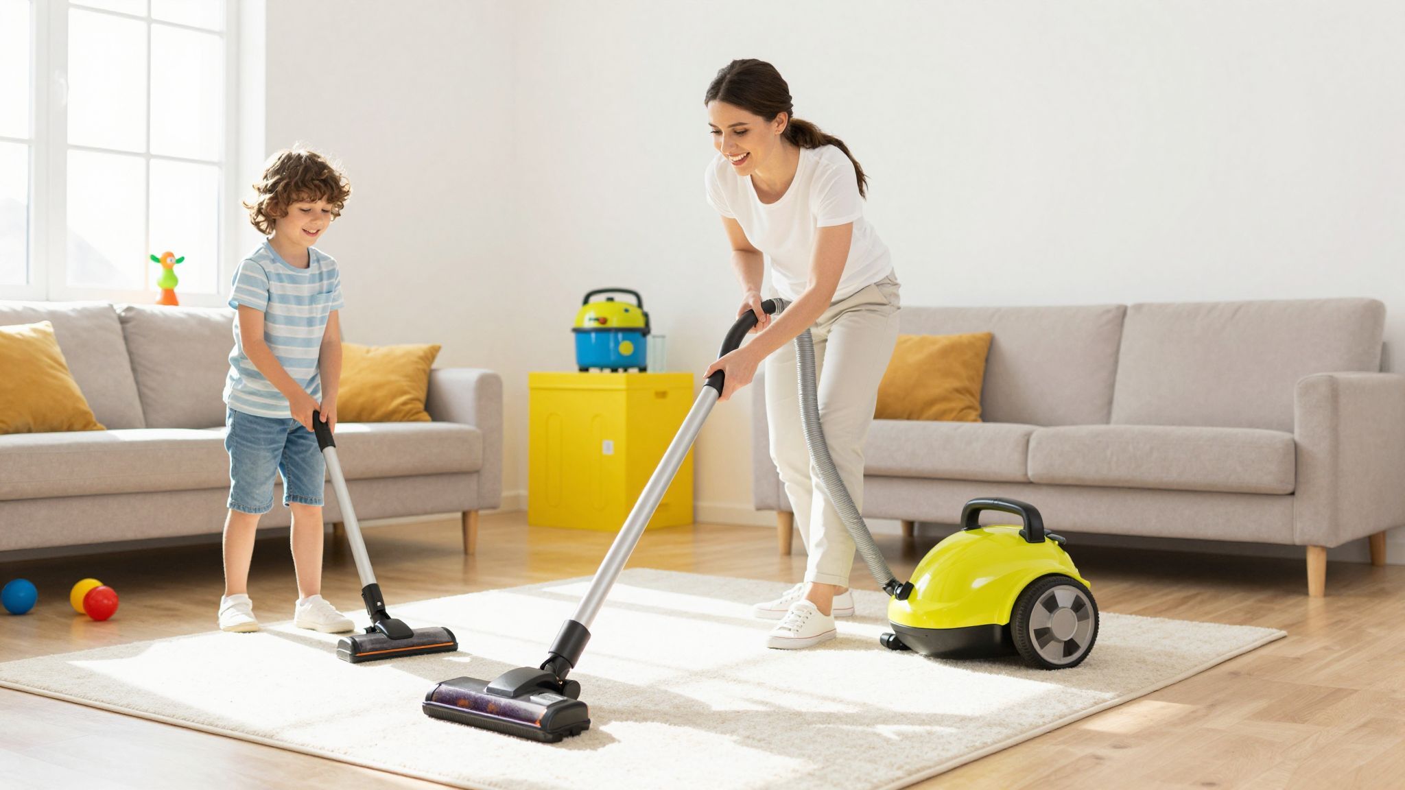 A porszívózás varázslatos kalanddá válhat kreatív játékokkal.