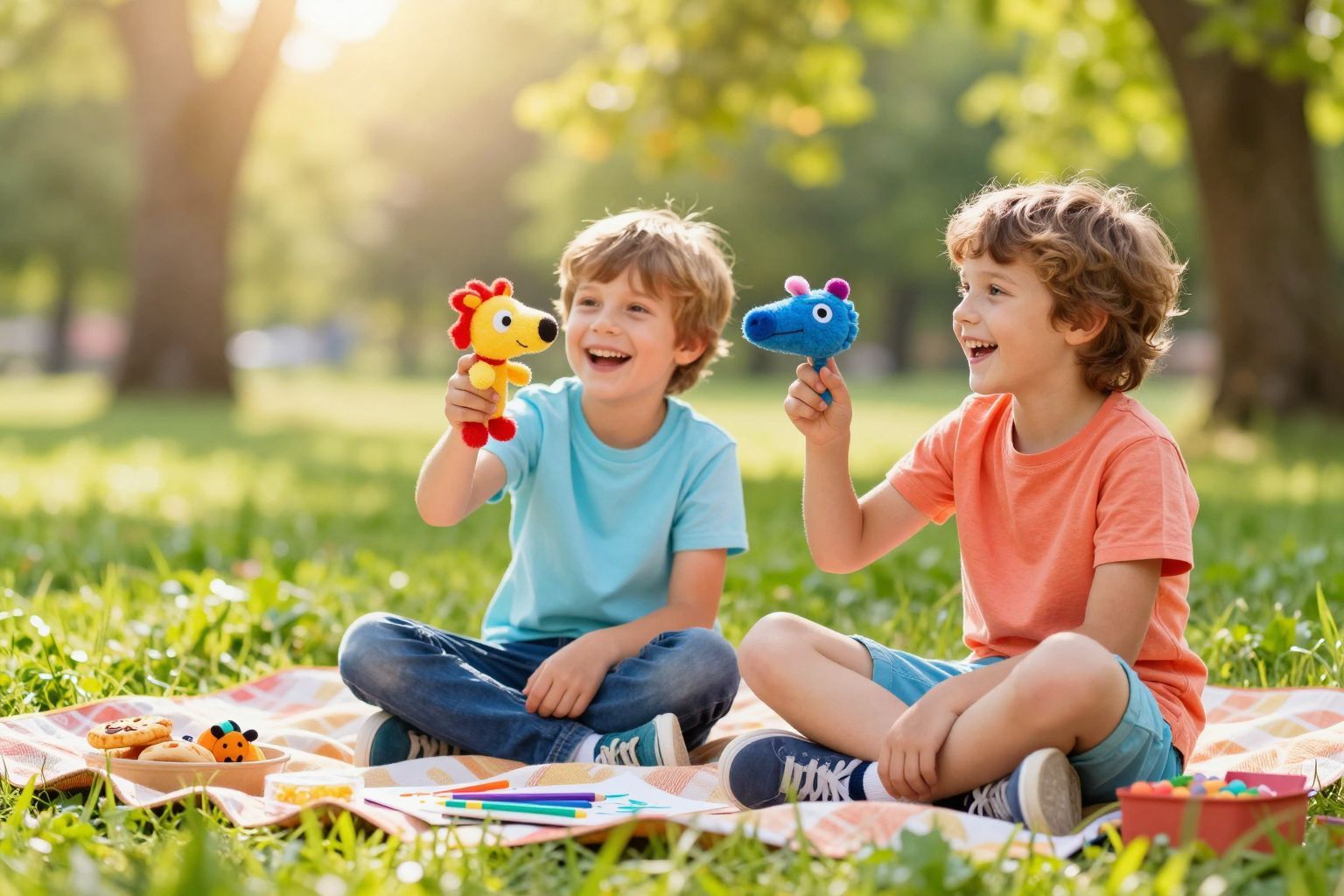 Ujjbábokkal a gyerekek kreatív történeteket alkothatnak.