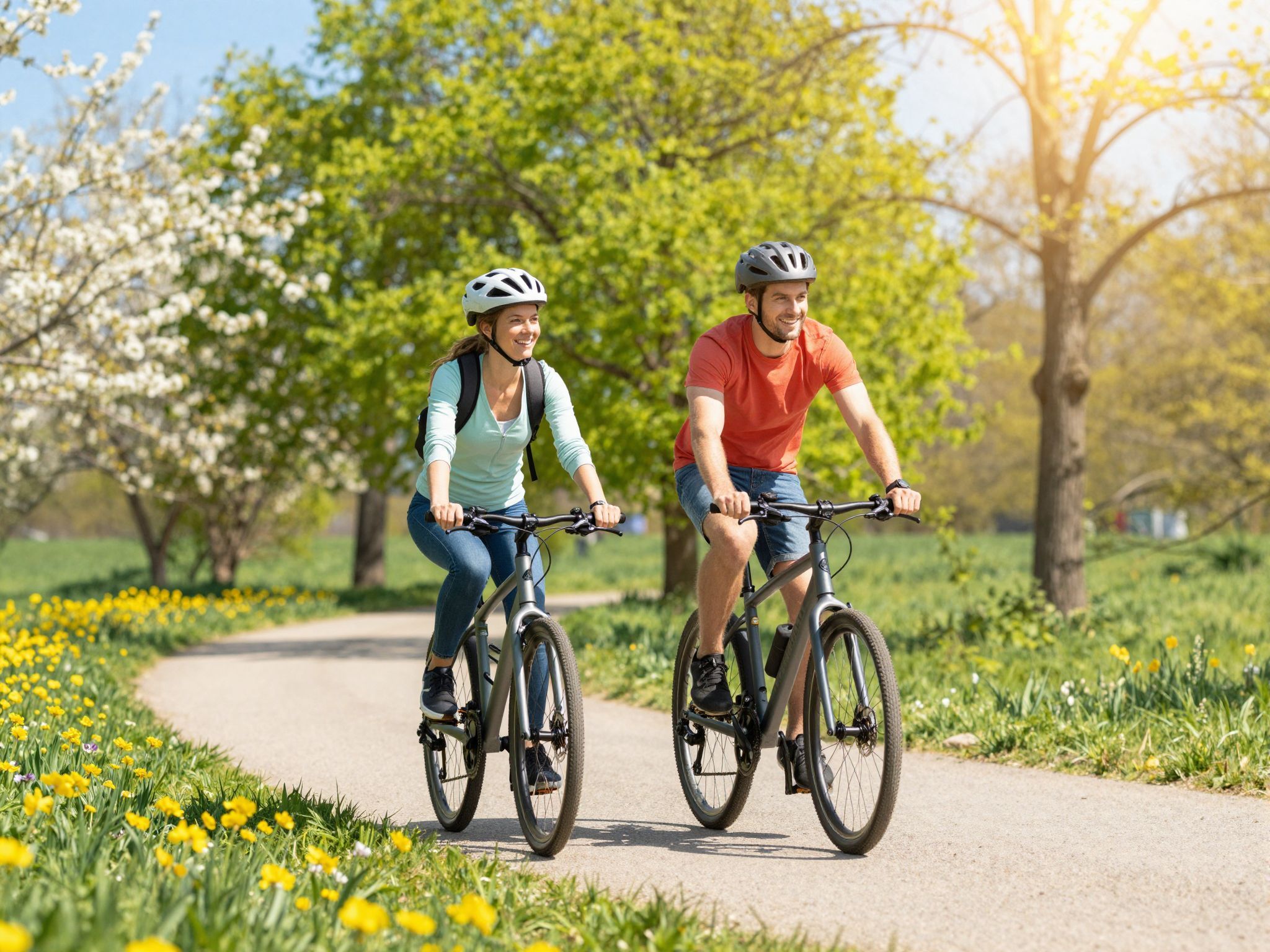 A tavaszi kerékpározás felfedi a természet csodáit.