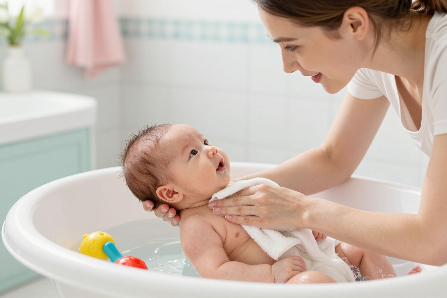 Használj pelenkát és fürdőolajat a baba bőrének védelmére.