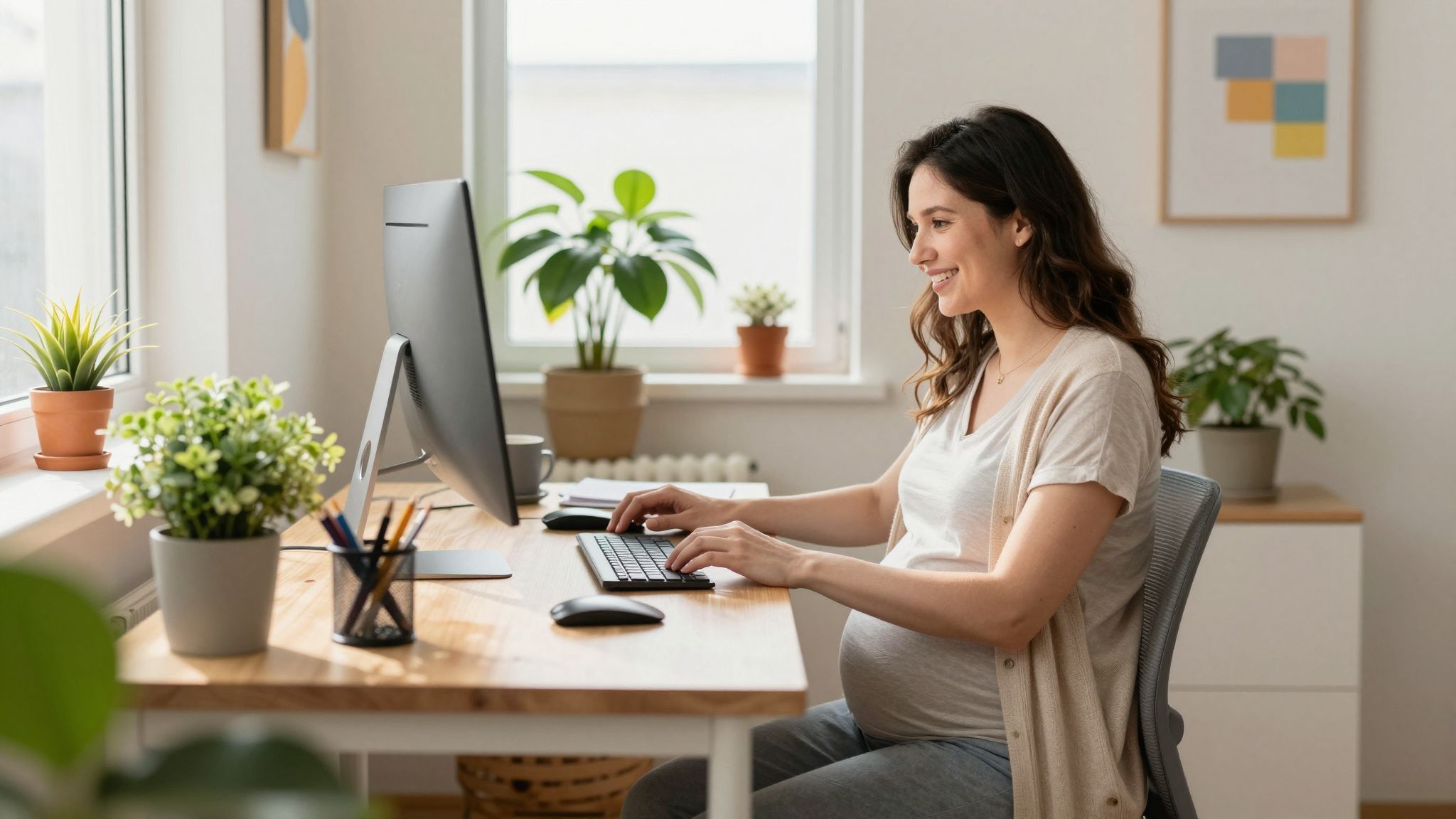 A távmunka segíti a kismamák munka és egészség egyensúlyát.