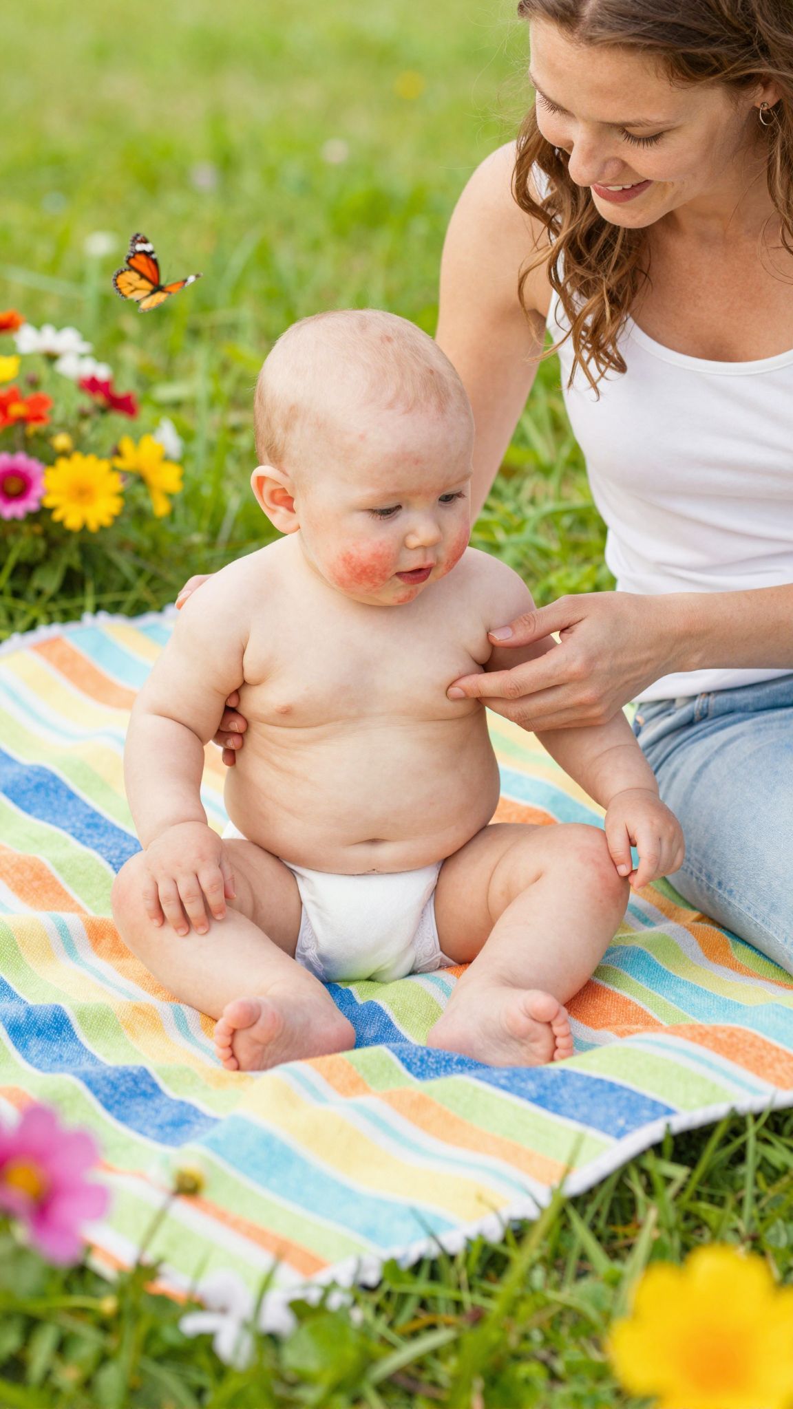A hőkiütés megelőzéséhez szellős ruházat ajánlott a babáknak.
