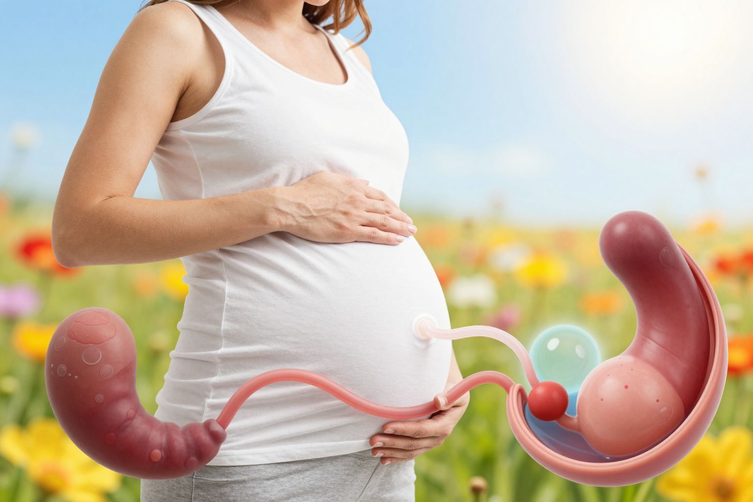 A magzatvíz és placenta biztosítja a fejlődést és védelmet.