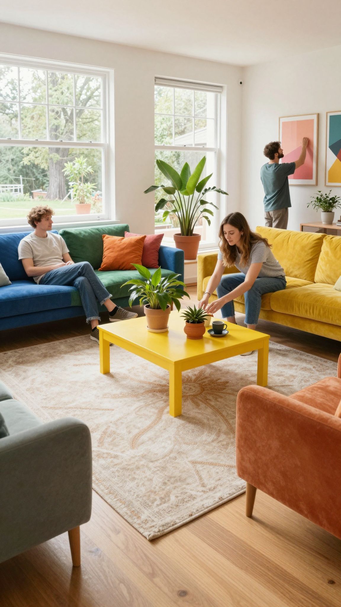 A színek és textúrák fokozzák a térérzetet és hangulatot.