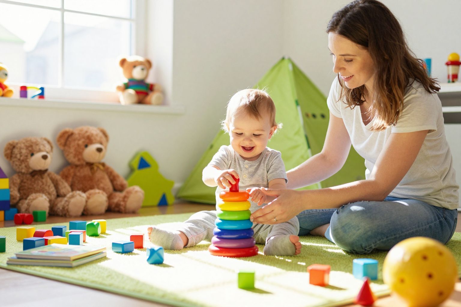 A 27 hónapos gyerekek kreatív játékai serkentik fejlődésüket.