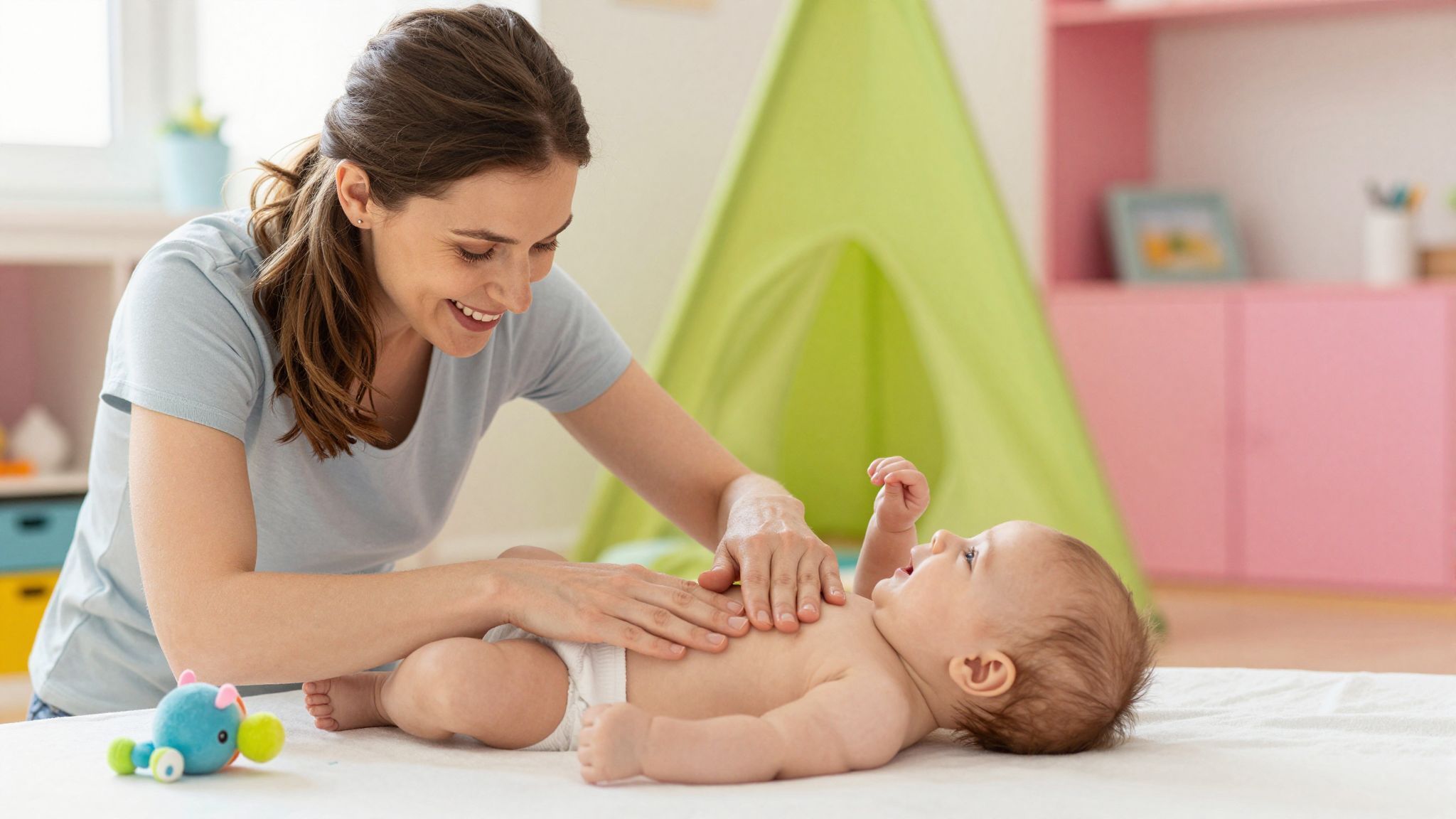 A babamasszázs erősíti a szülő-gyermek kapcsolatot.