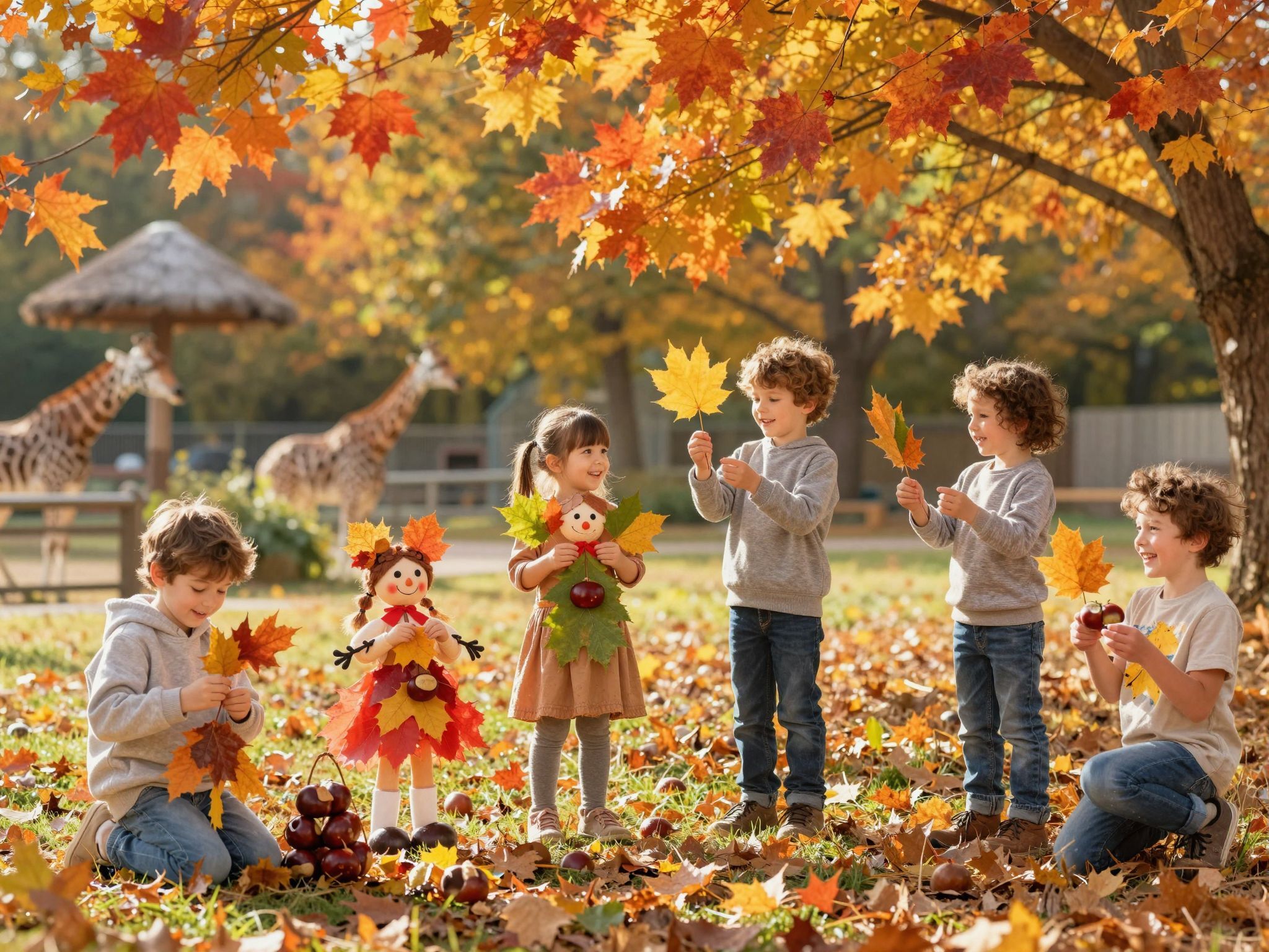 A gesztenyebábuk őszi kreatív játékok a gyerekeknek.