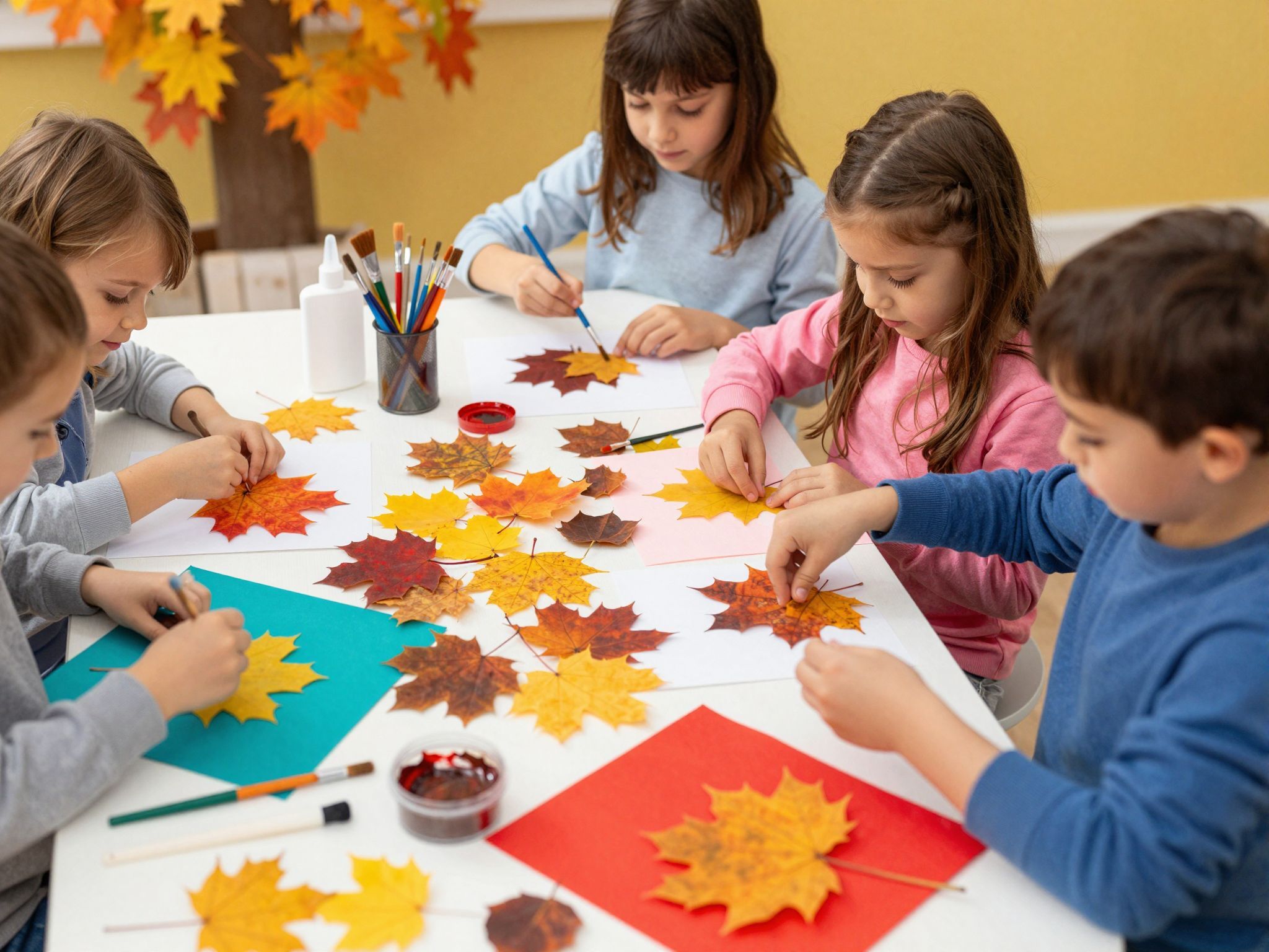 A levélnyomatok színes textil díszítést varázsolnak!