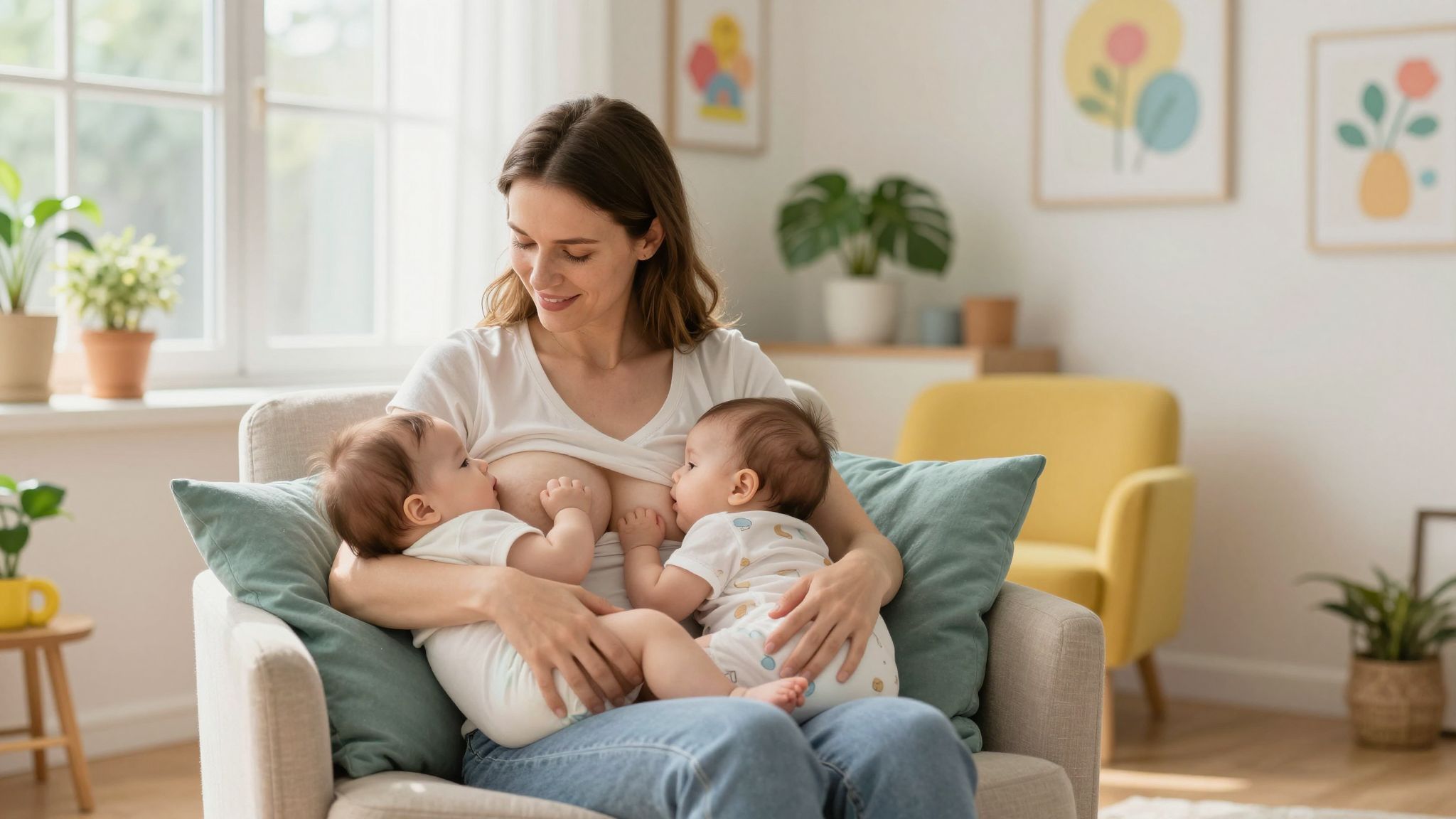 A hatékony időbeosztás kulcs az ikrek szoptatásához.