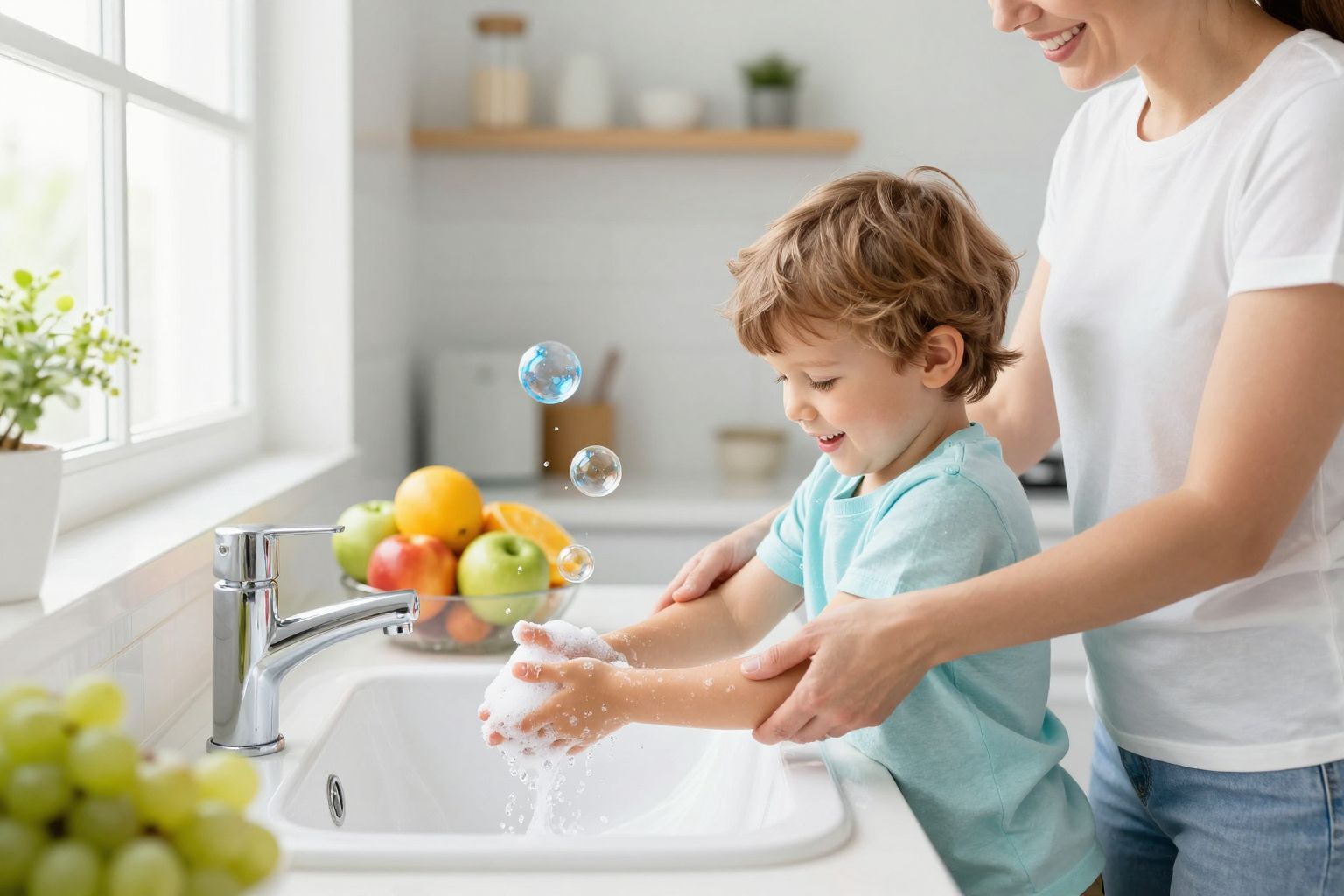 A rendszeres kézmosás csökkenti a légúti vírusok terjedését.