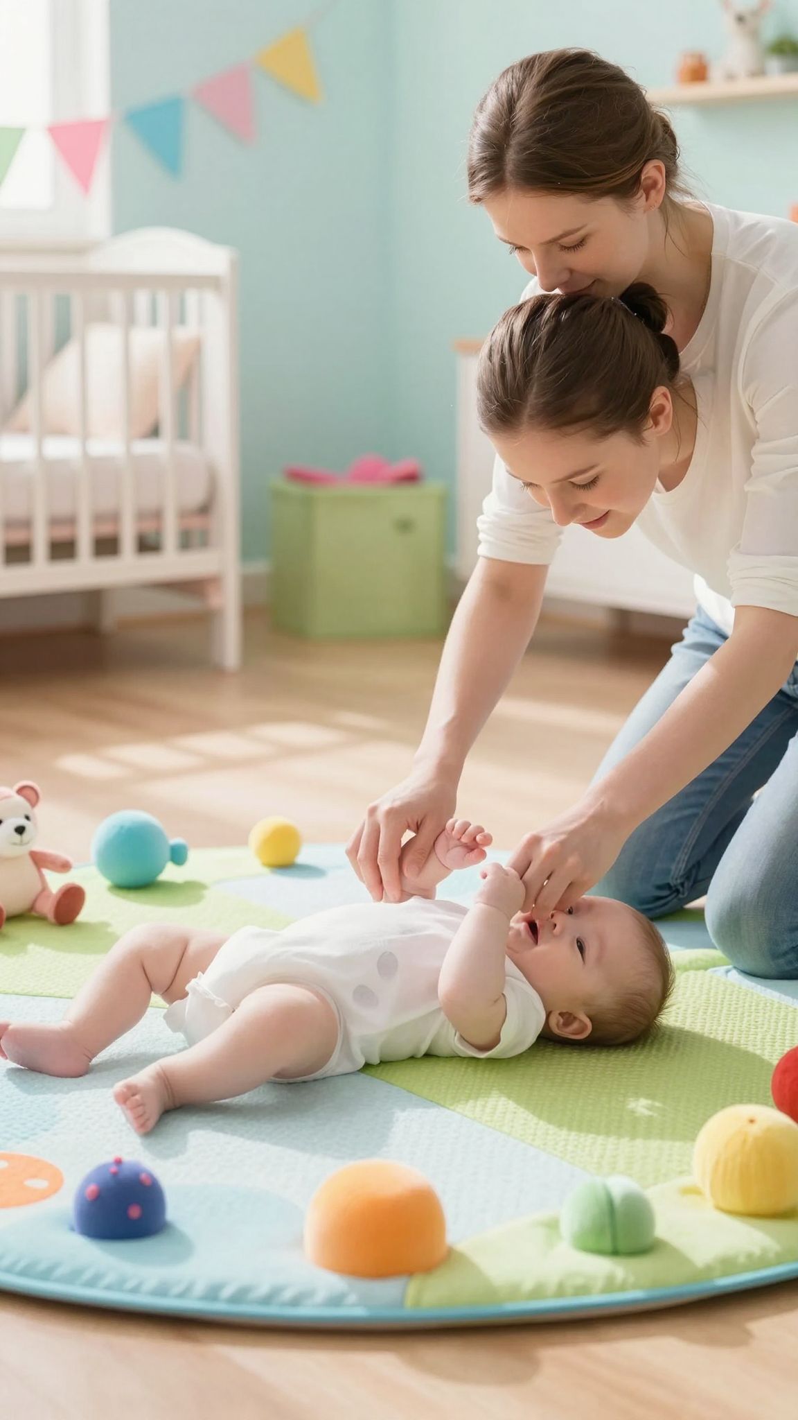 A babák helyes elhelyezése segít a gerinc fejlődésében.