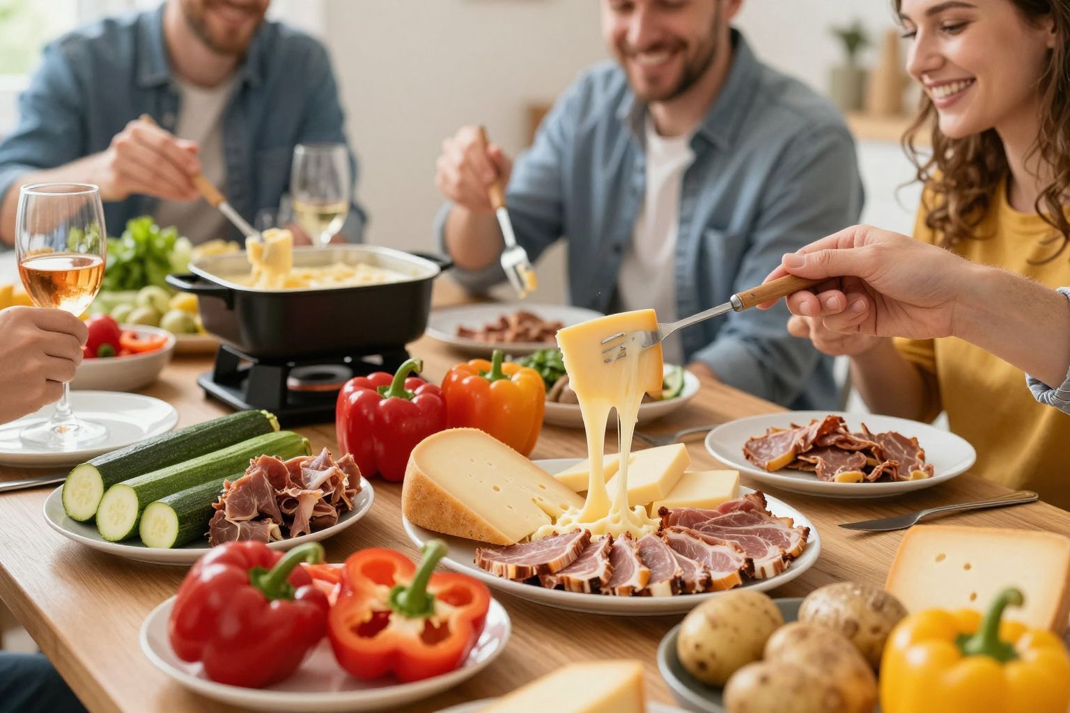 A raklett remekül kombinálható különféle sajtokkal és fűszerekkel.