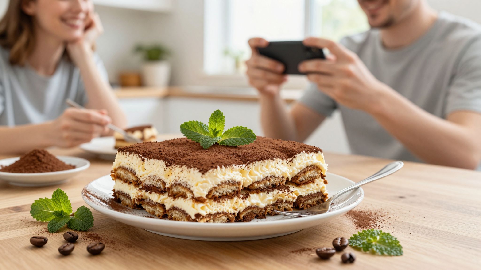 A tiramisu hűtve tárolva őrzi meg frissességét.