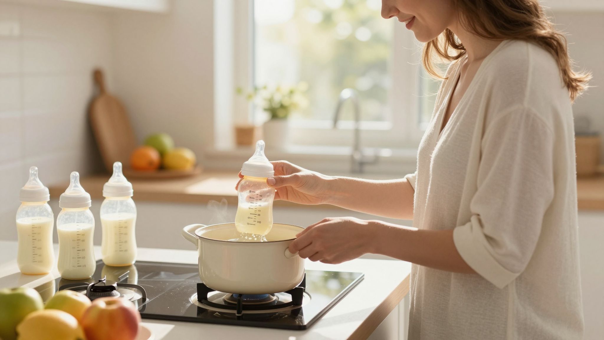 Az anyatejet lassan melegítsük, hogy megőrizzük tápanyagait.