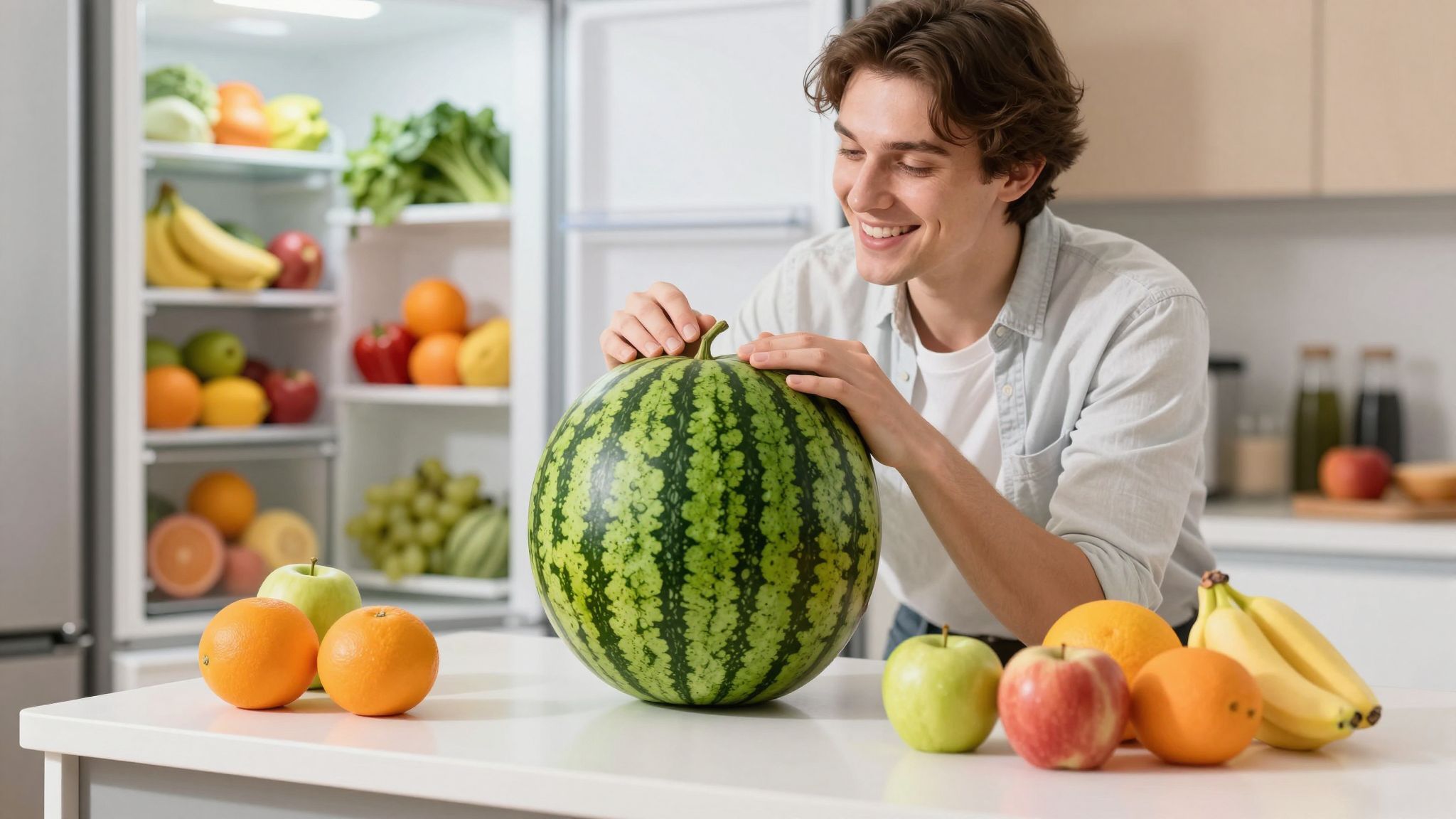 A hűtő megtartja a görögdinnye frissességét hosszabb ideig.