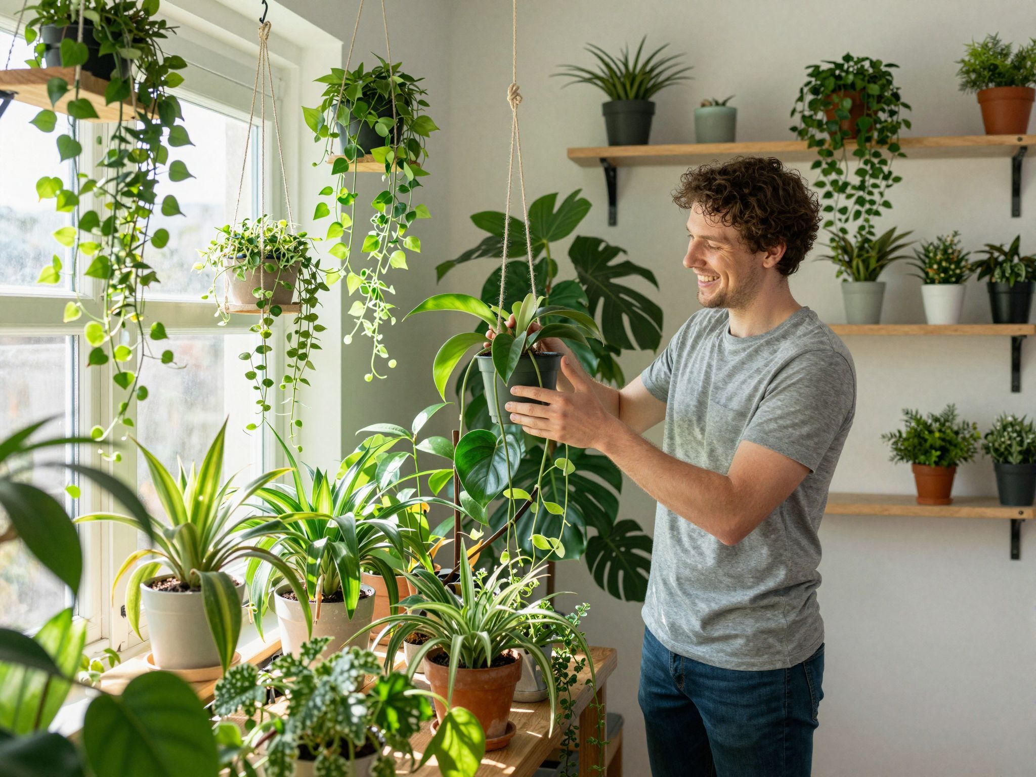 Az indák meteres növekedéséhez több fényre van szükség.