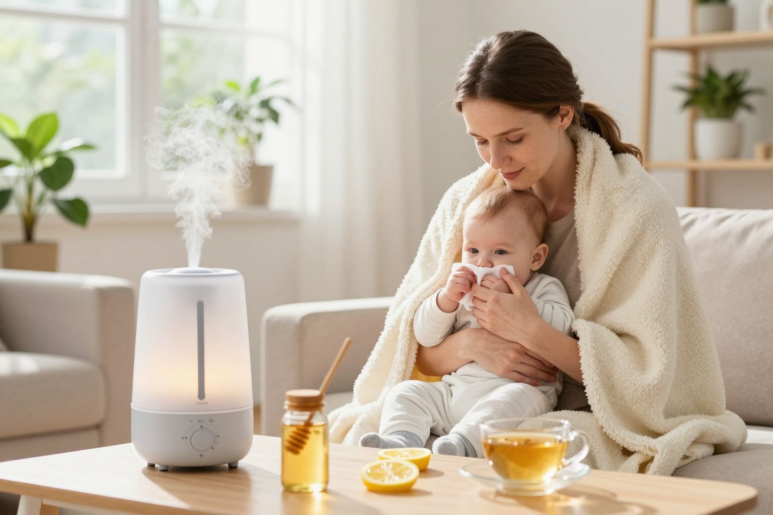 Nedves levegő segíthet a baba náthájának enyhítésében.