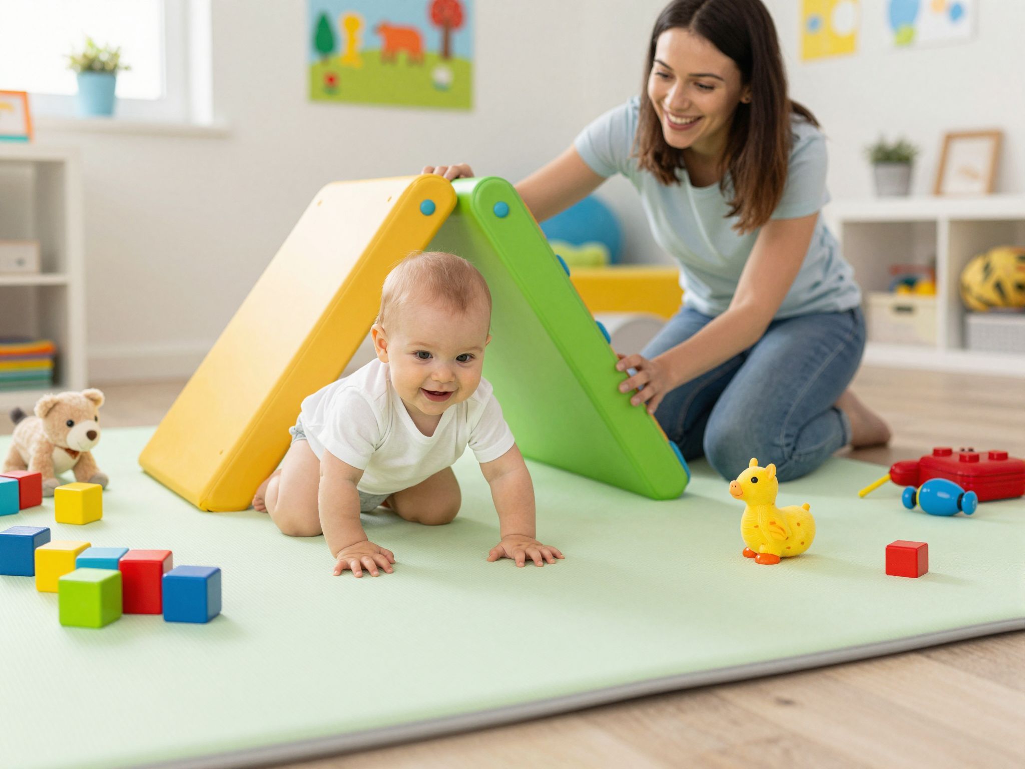 A mászás erősíti a baba motorikus készségeit és koordinációját.