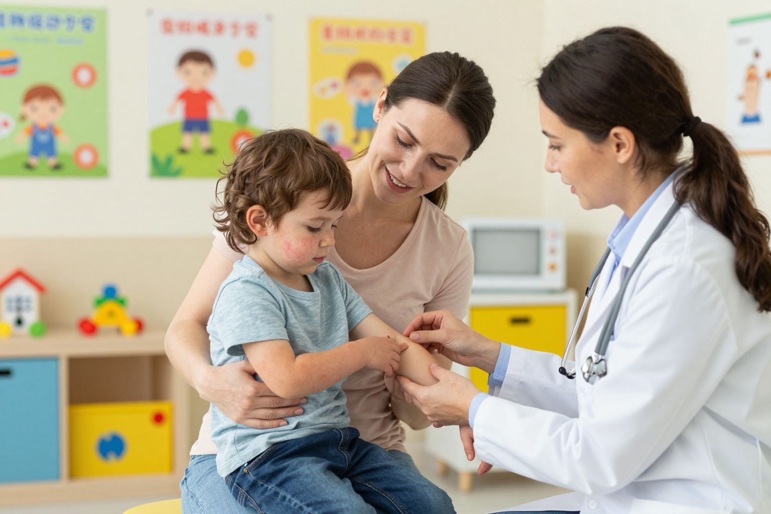 A láz és kiütés összefüggése fontos a diagnózisban.