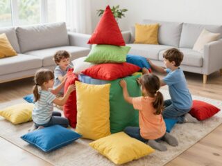 Hogyan építsetek bunkert vagy várat párnákból, dobozokból és lepedőkből?