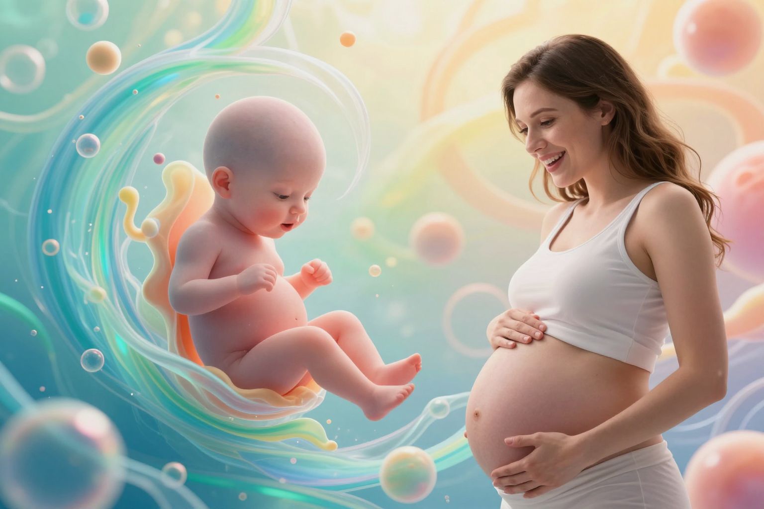 A magzatvíz véd és támogatja a fejlődő magzatot.