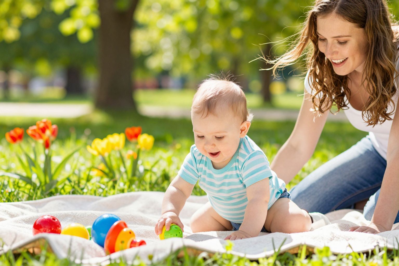 A mozgás segíti a baba motoros fejlődését.