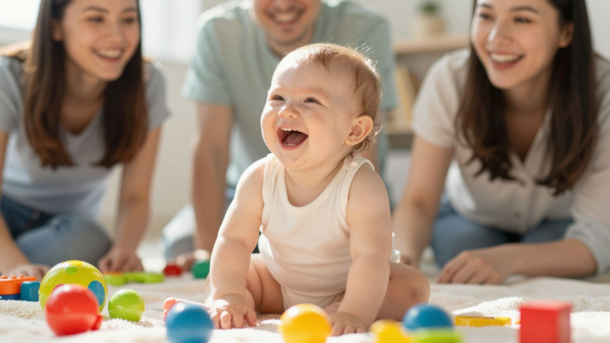 A nevetés a baba kognitív fejlődésének fontos jele.
