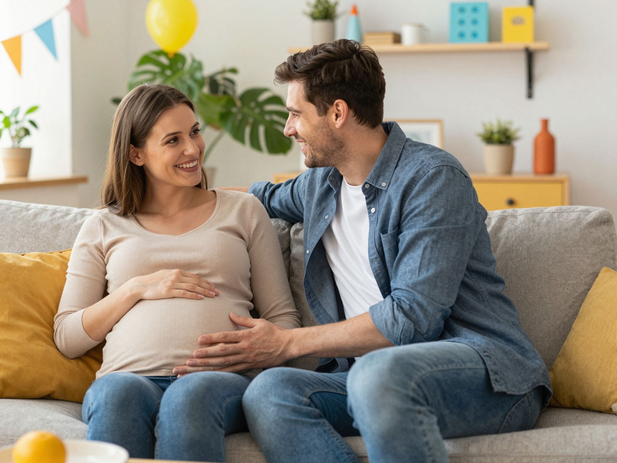 A partner bátorítása segíti a kismama lelki egyensúlyát.