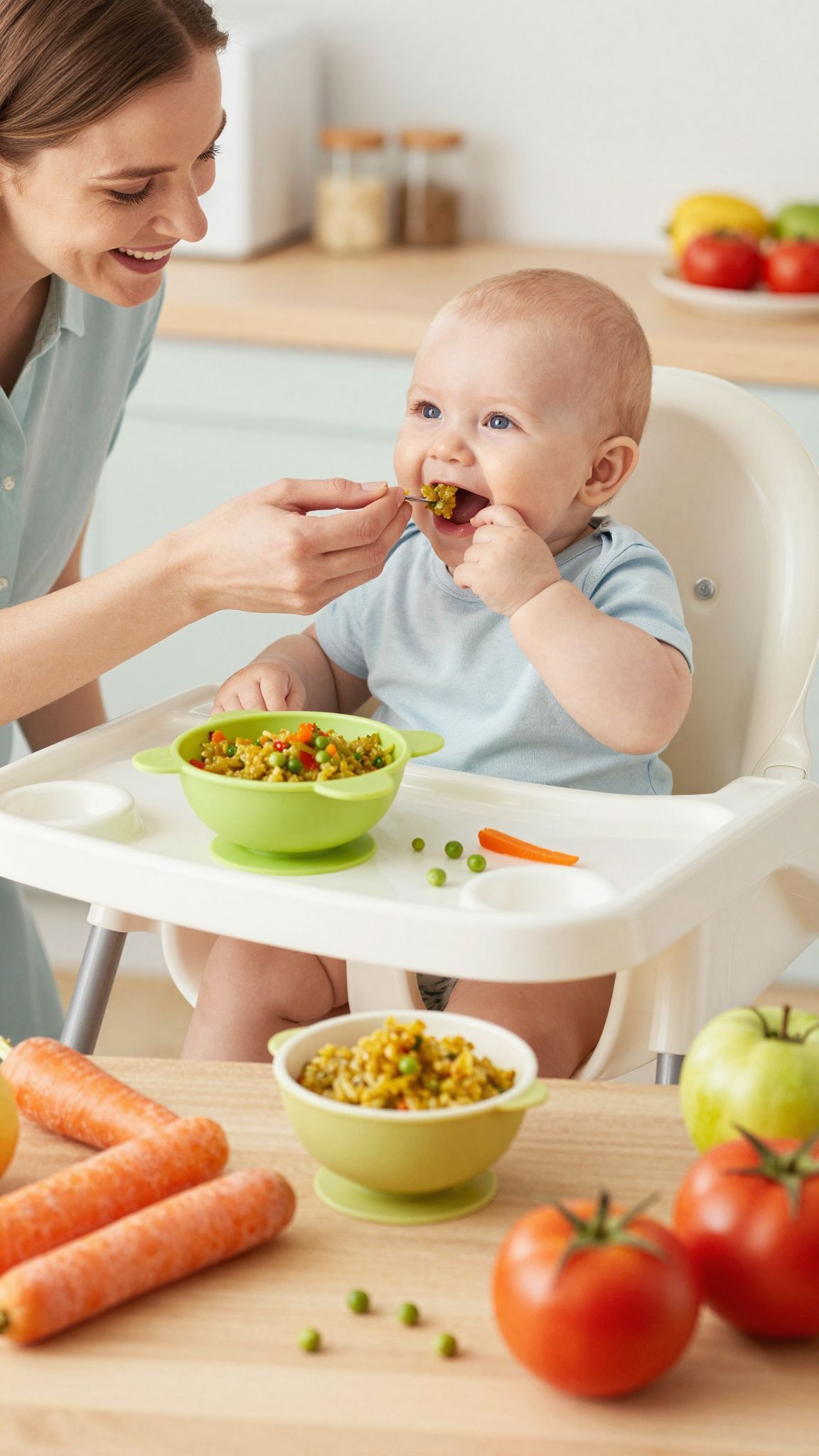 A püré fokozatos bevezetése segíti a baba ízérzékelését.