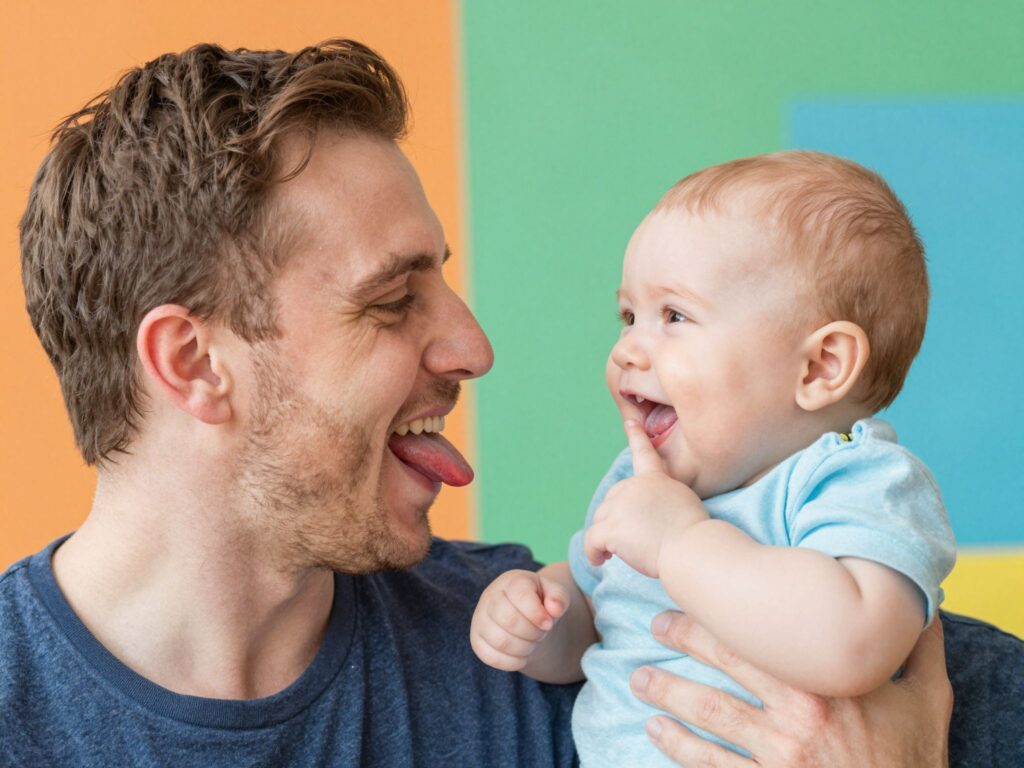 Apa és fia: imádnivaló, ahogy ez a csecsemő tökéletesen lemásolja apukáját