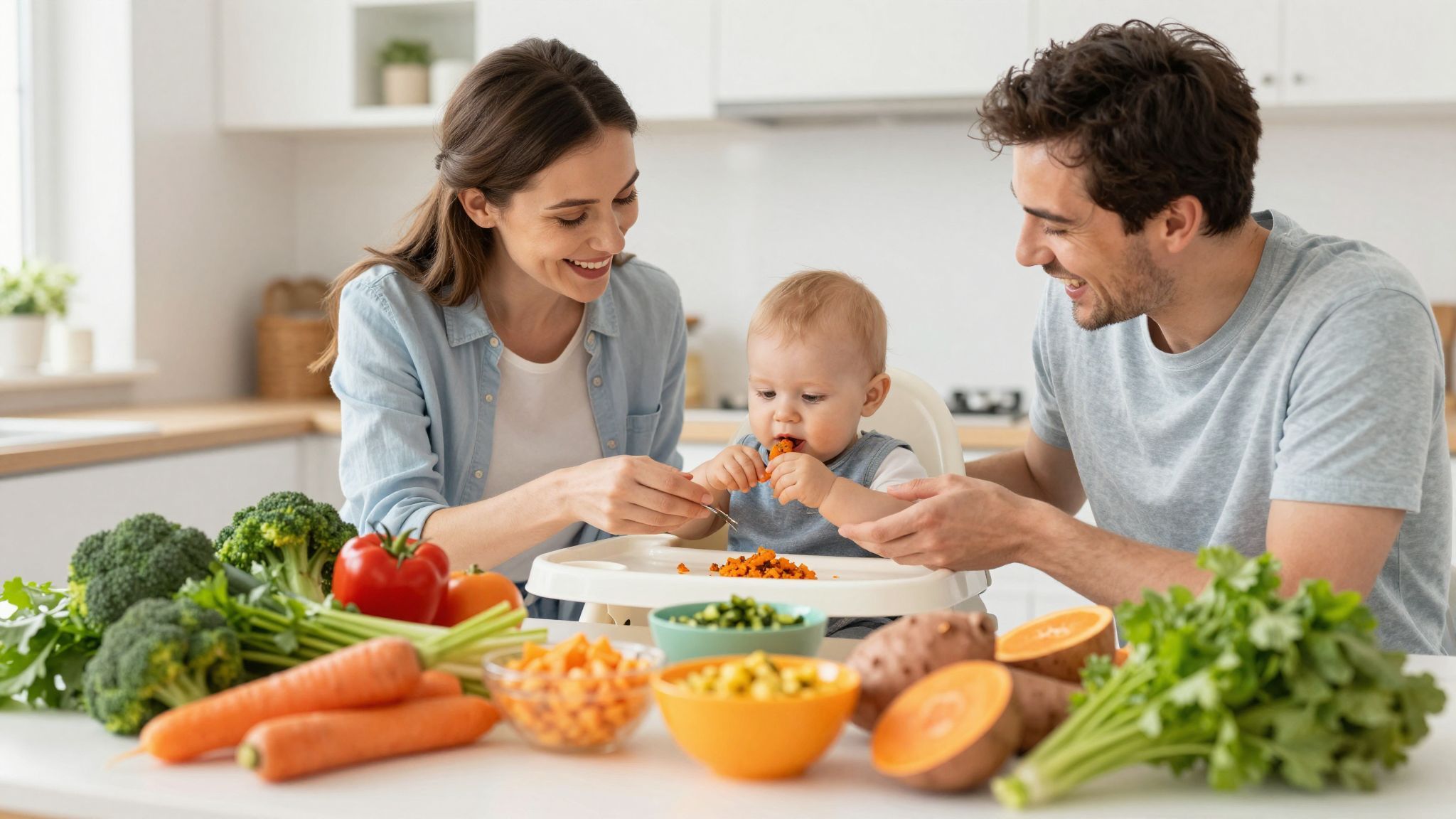 A zöldségek korai bevezetése elősegíti az egészséges ízlést.