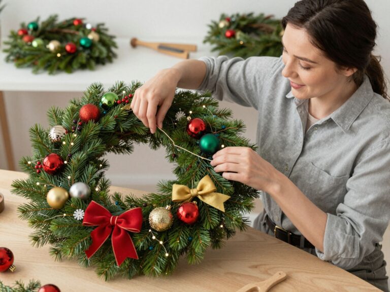 DIY adventi koszorú lépésről lépésre: hozz létre egyedi dekorációt masnikkal