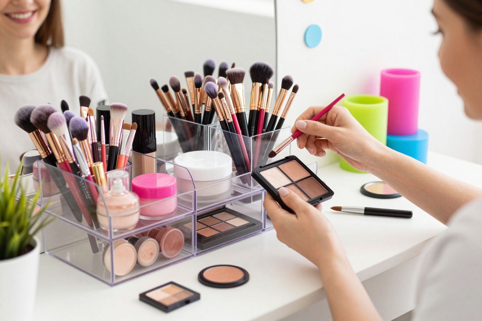 Használj üres műanyag dobozokat sminkecseteid tárolására!