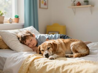 Együttalvás a kutyával: mik az előnyei és hátrányai a gyermek egészségére nézve?