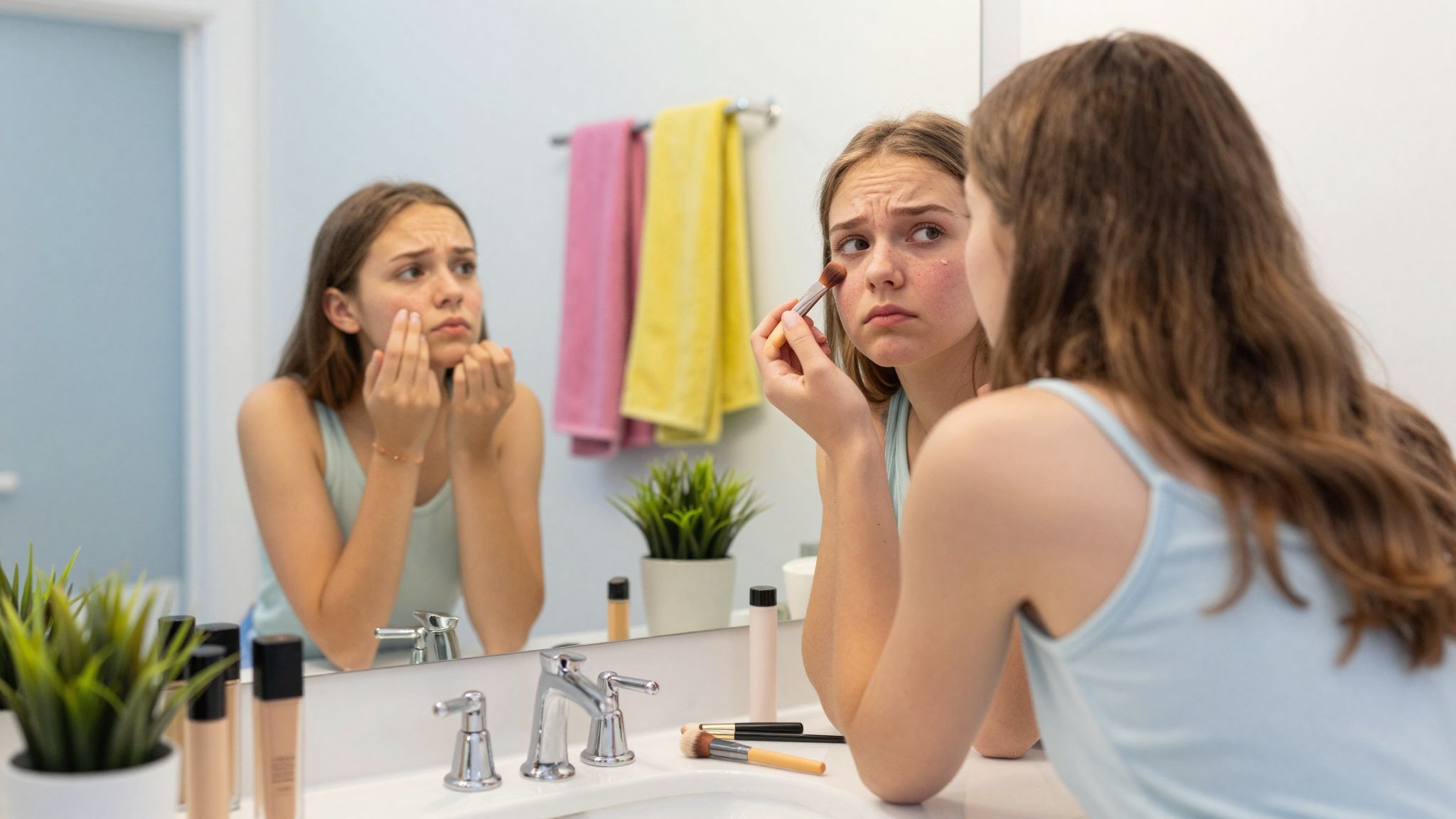 A vízalapú sminkek csökkentik a pattanások kipattanását.